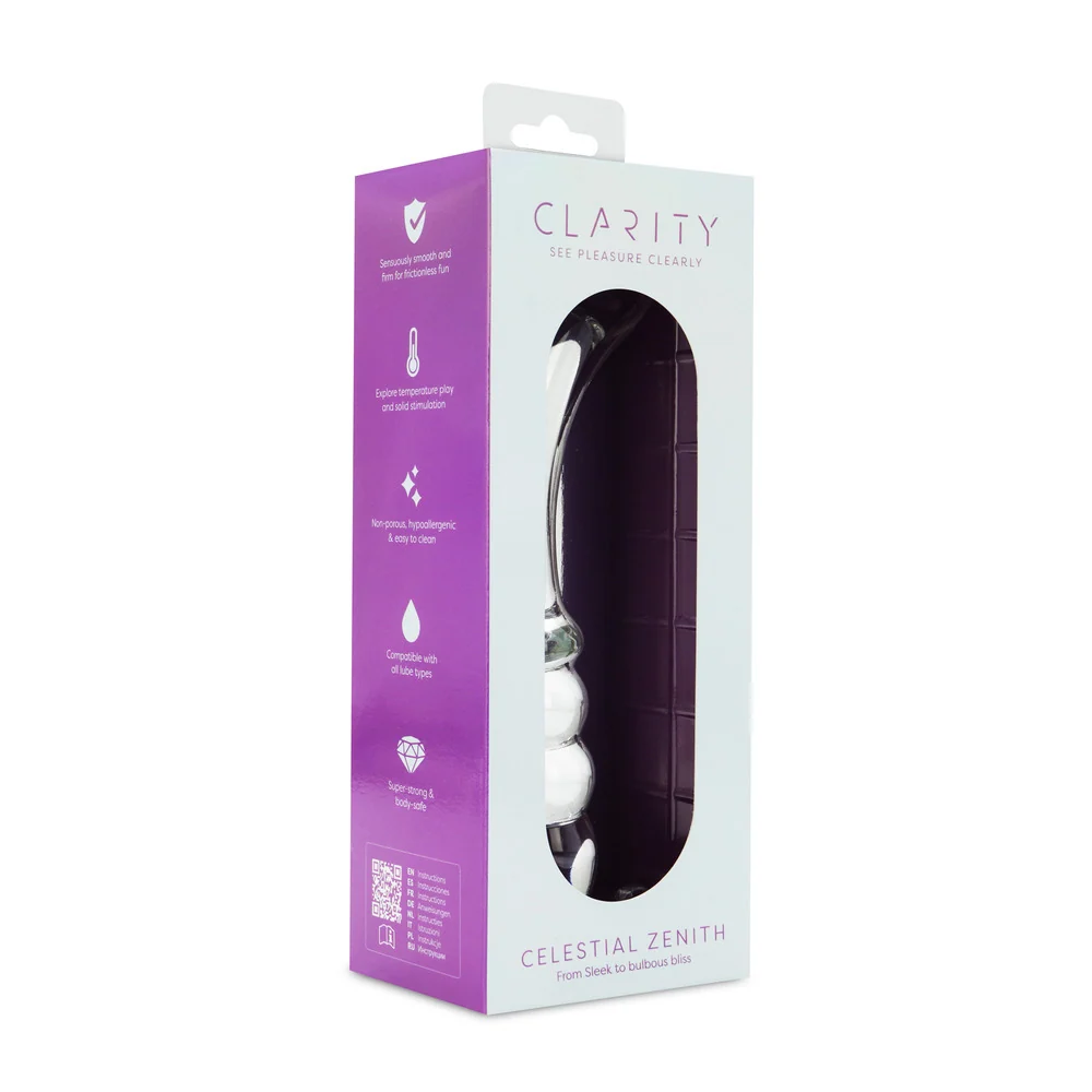 Clarity Celestial Zenith 6.5-Inch Double-Ended Curved Glass Dildo