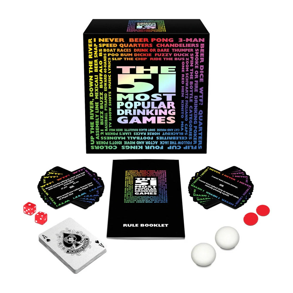 Kheper 51 Most Popular Drinking Games Card and Dice Set