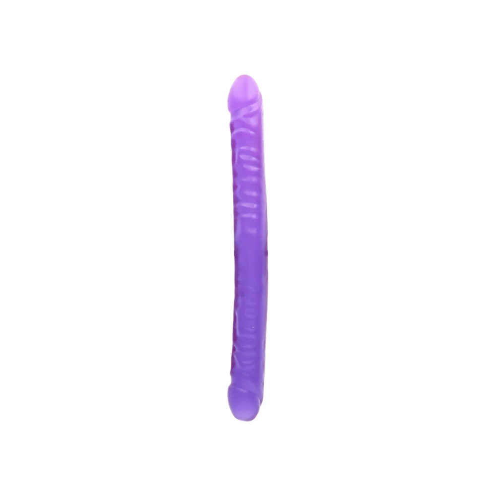 Doc Johnson Crystal Jellies Double Dong in Purple, 18 Inch
