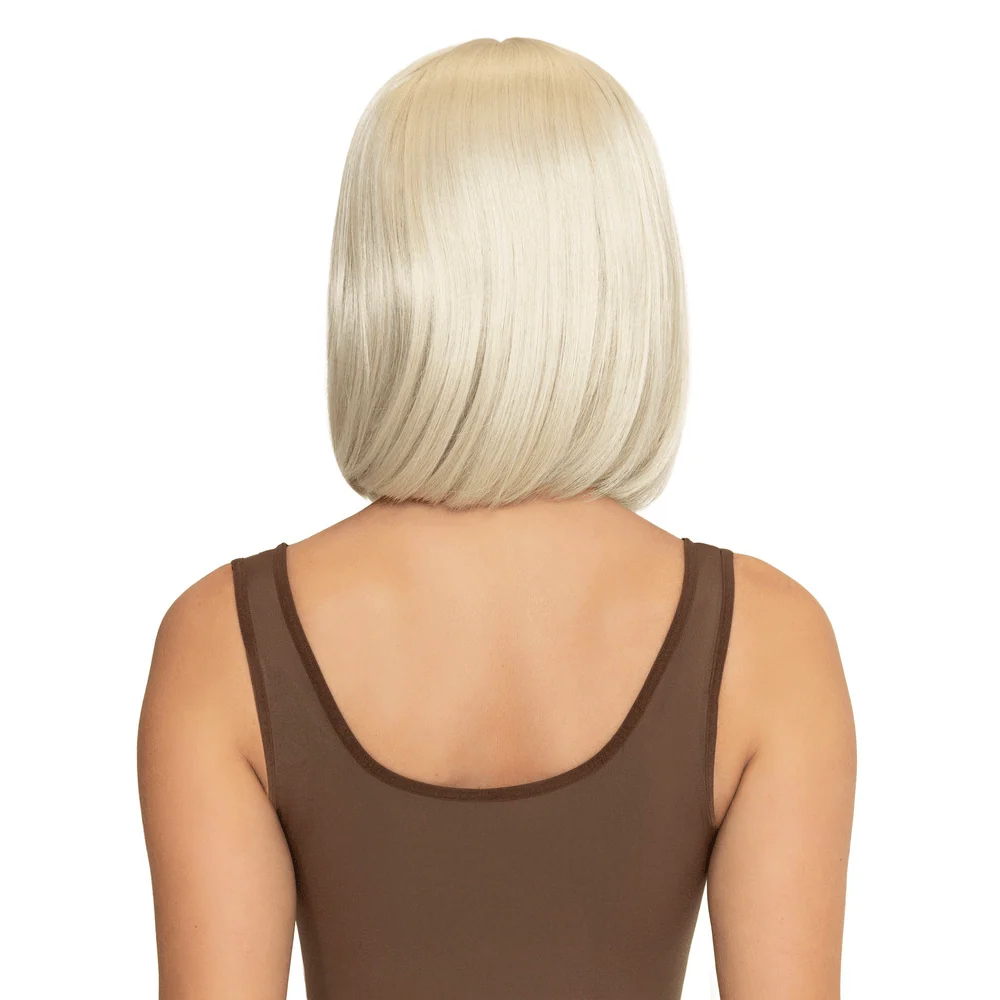 Leg Avenue Angled Blonde Bob Wig with Bangs, 12 Inch Neon Style