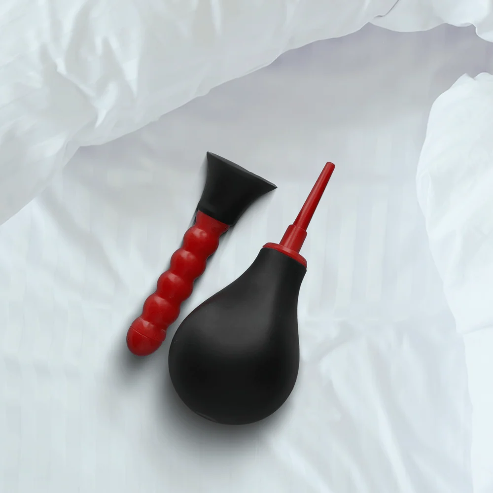 COLT Anal Douche Reusable Cleaning System with Dual Attachments and EZ Squeeze Bulb
