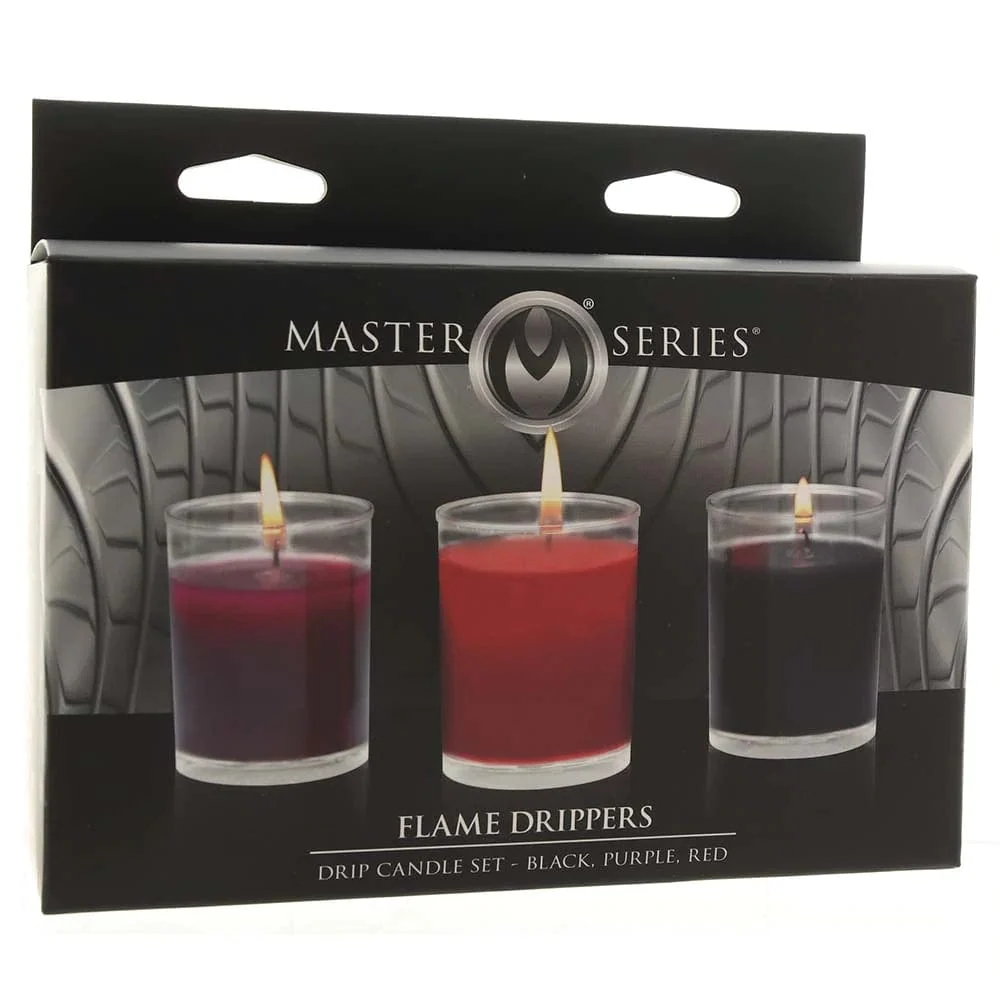 Master Series Flame Drippers Drip Candle Set in Black, Purple and Red