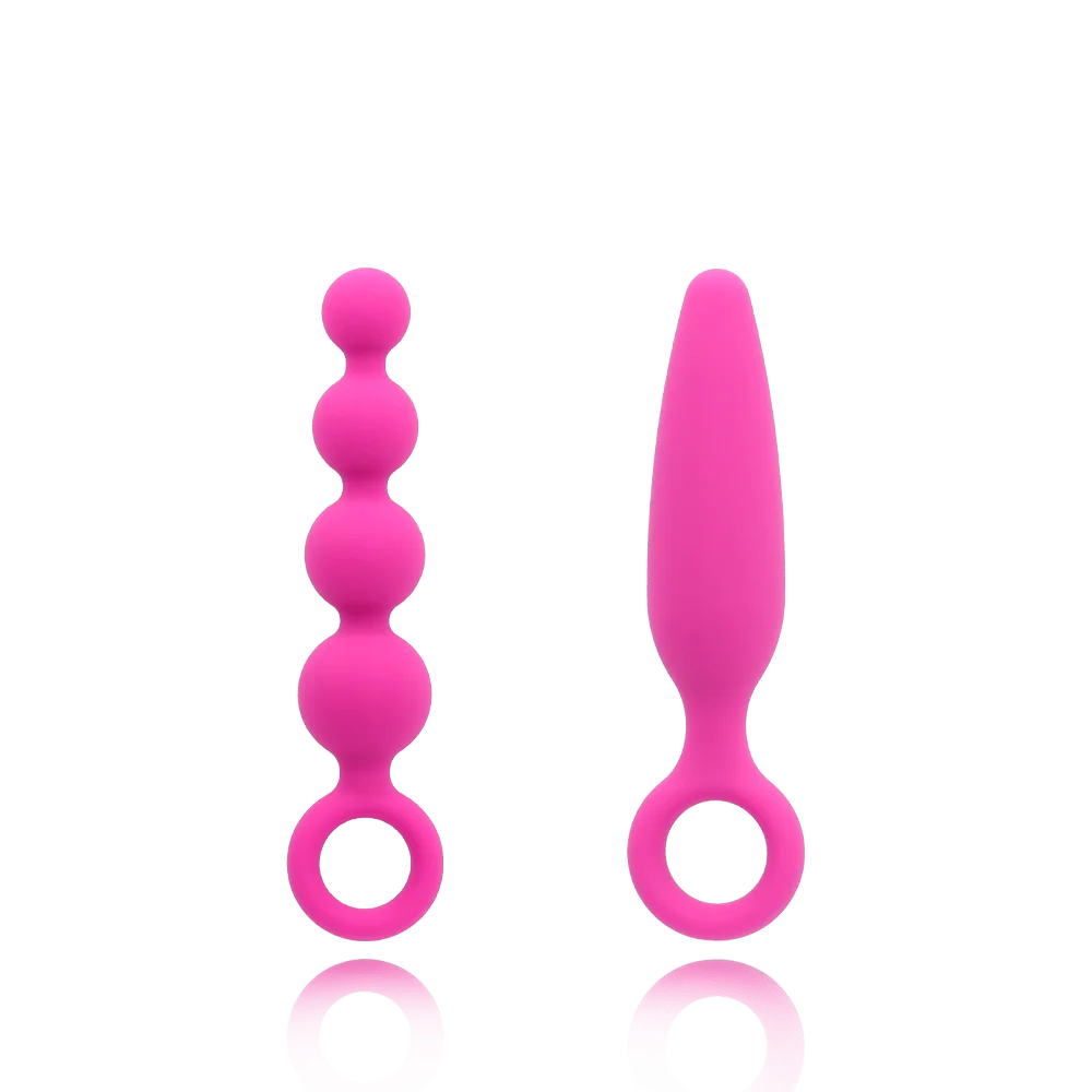 Booty Call® Vibro Kit in Pink, 3-Piece Anal Toy Set with Bullet