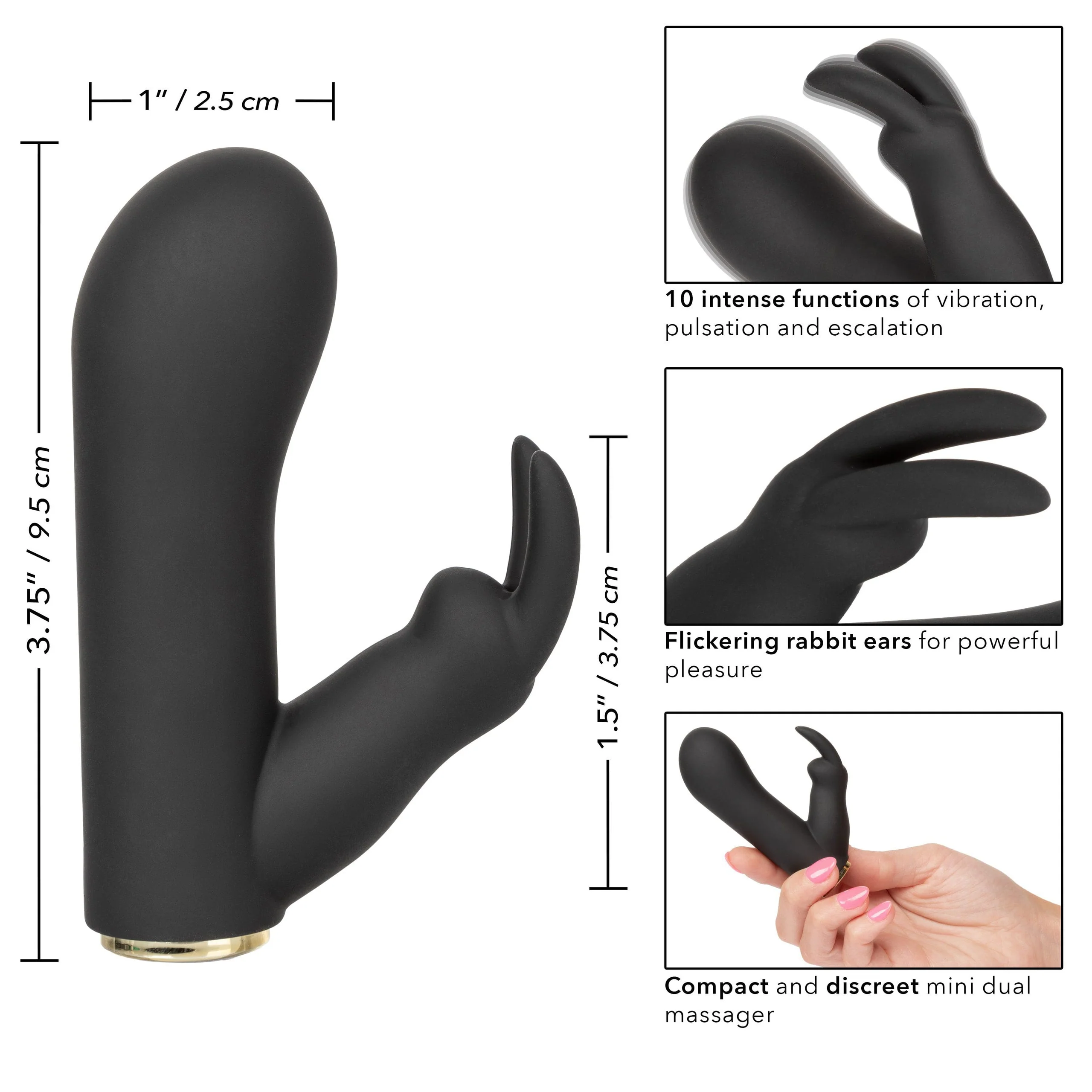 Raven Bunny Waterproof Vibrator with Flickering Rabbit Ears