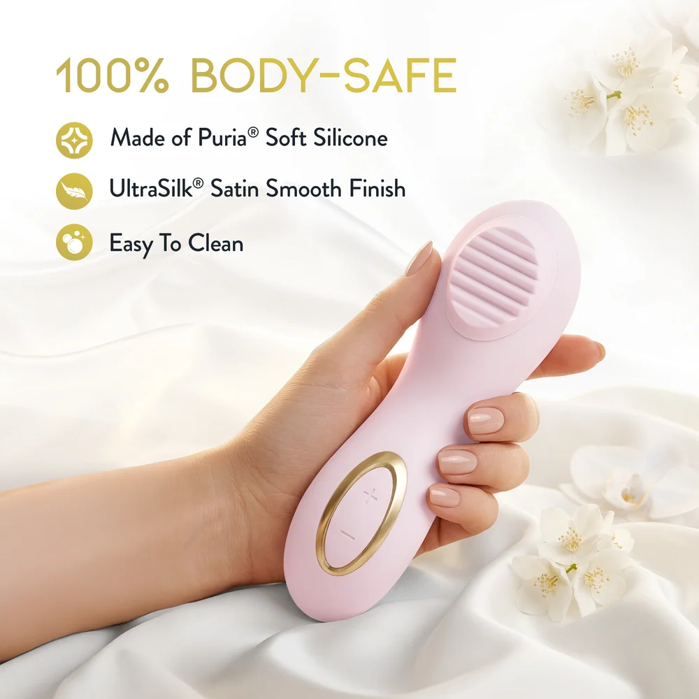 Blush Delice Dahlia Silicone Pulsing Clitoral Vibrator With Rotating Pearl