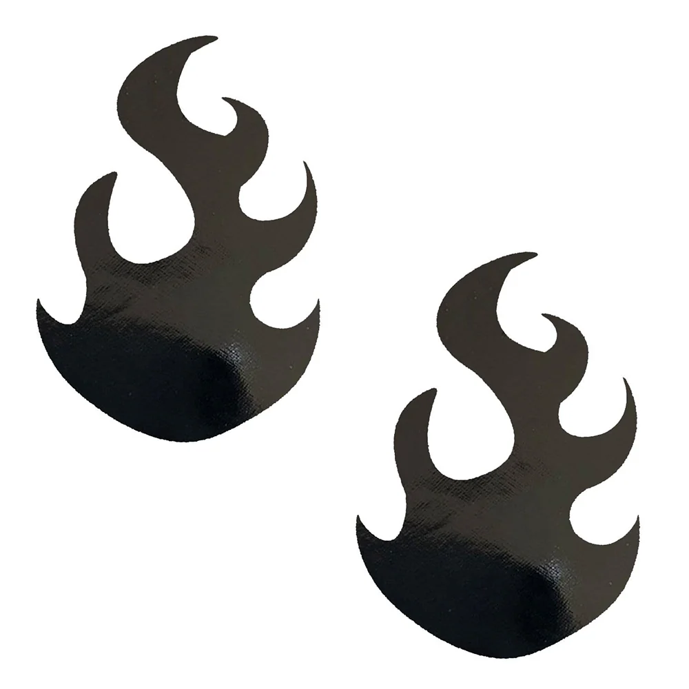 Neva Nude Edgy AF Dom Squad Black Wet Vinyl Flame Nipple Cover Pasties