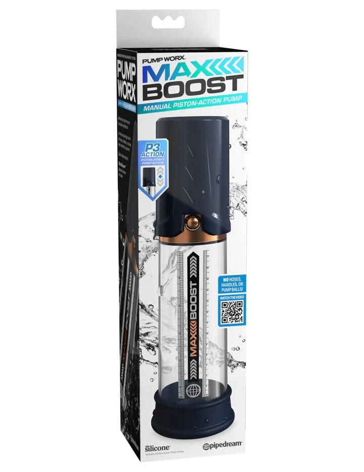 Pump Worx Max Boost Manual Piston Penis Pump for ED Support