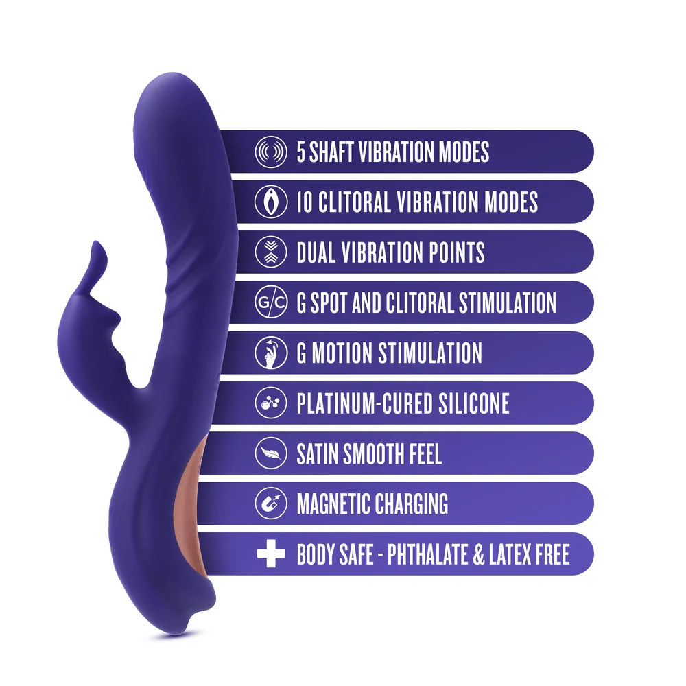 Blush Harper Midnight Rabbit Vibrator with Come-Hither G-Spot Motion