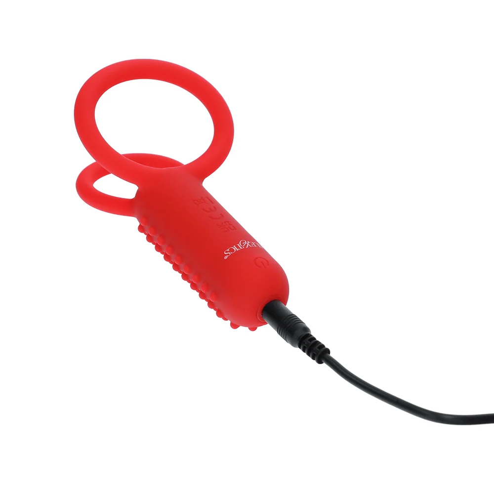 CalExotics Silicone Rechargeable Vertical Dual Enhancer Cock Ring