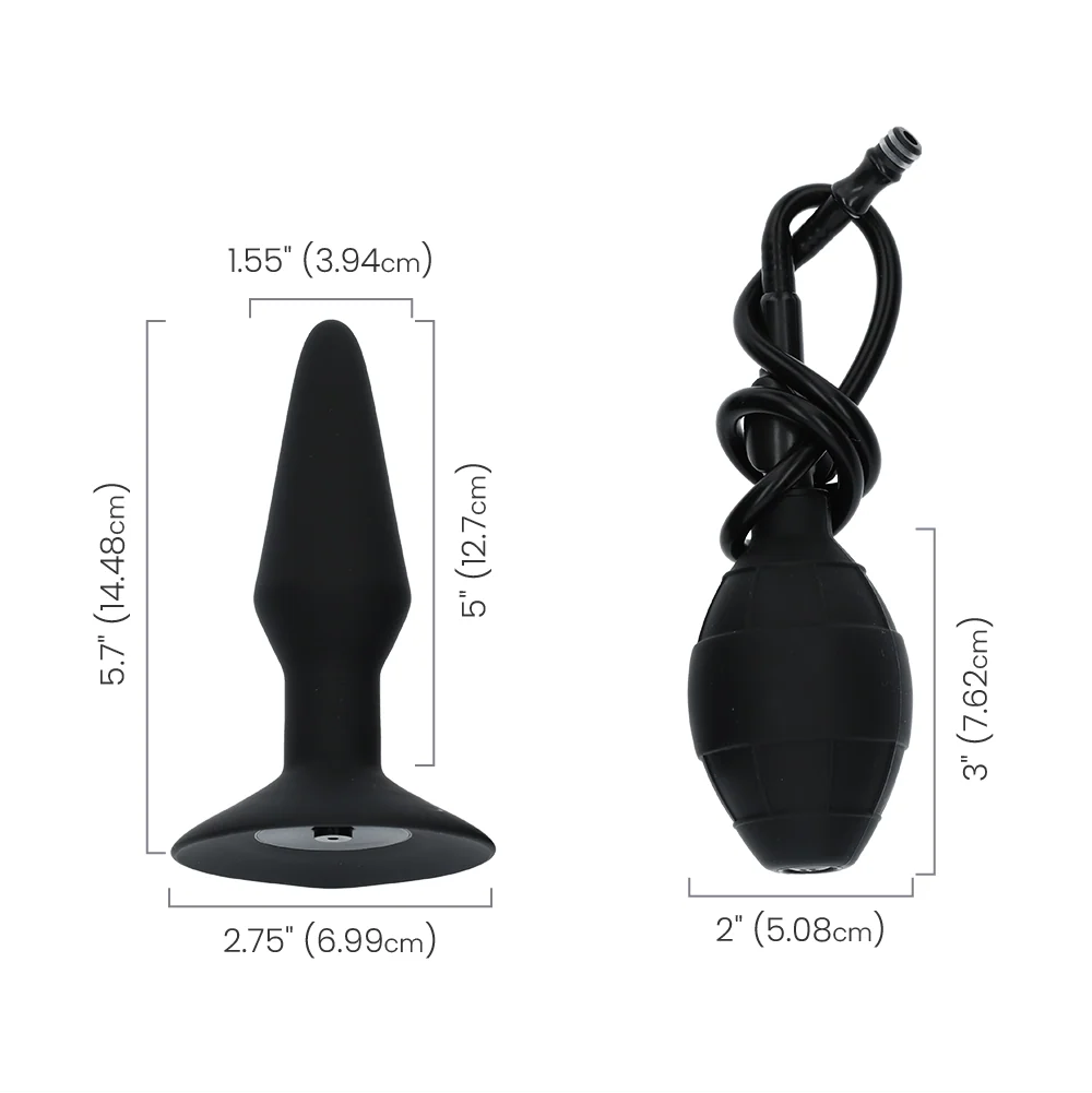 Inflatable Silicone Butt Plug with Detachable Quick-Release Hose