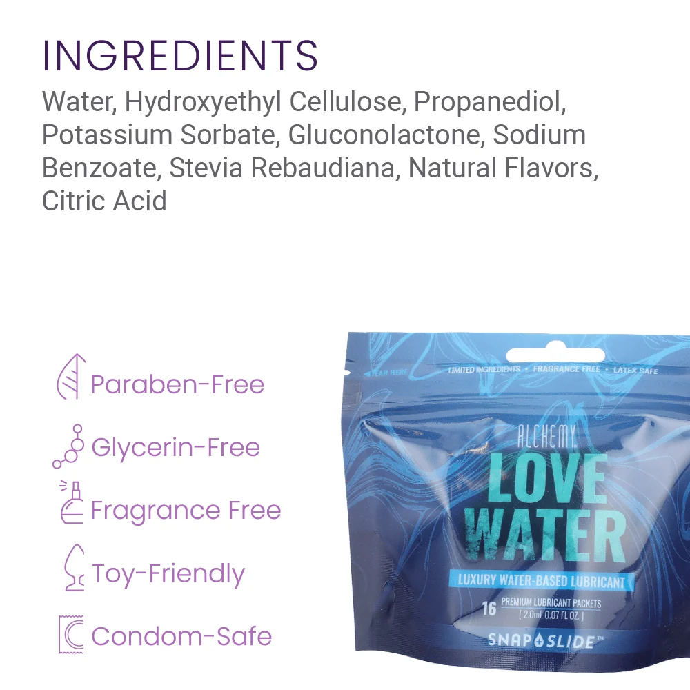 Alchemy Love Water Snap + Slide Personal Lube 16 Single-Use Packets