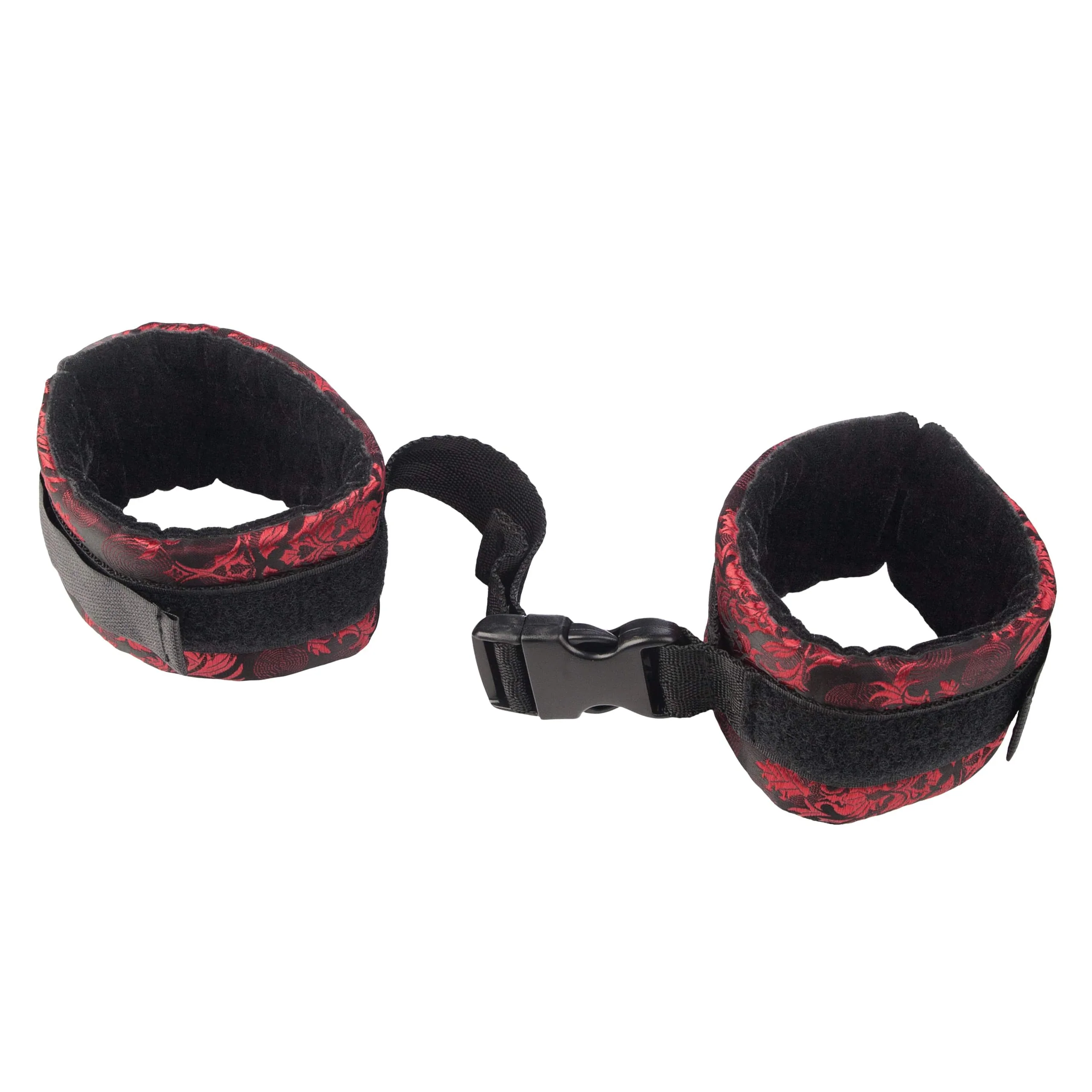 Scandal® Control Cuffs in Red and Black Brocade for Wrists or Ankles