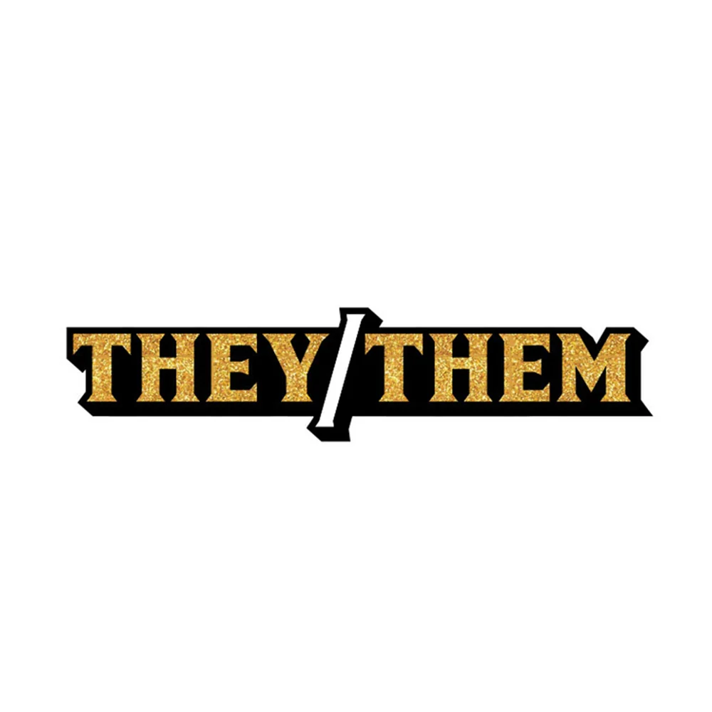 闪亮金色 They/Them 代词珐琅翻领别针配饰