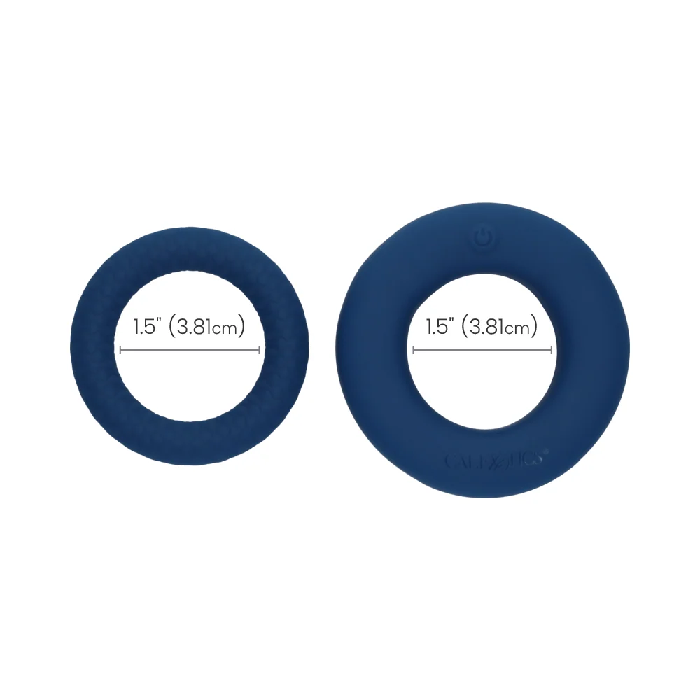 CalExotics Link Up Optimum Blue Dual Density Vibrating Cock Ring