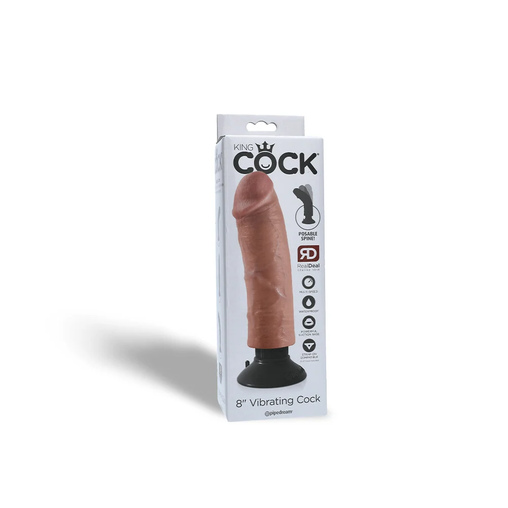 King Cock Vibrating Dildo Posable Waterproof Suction Cup