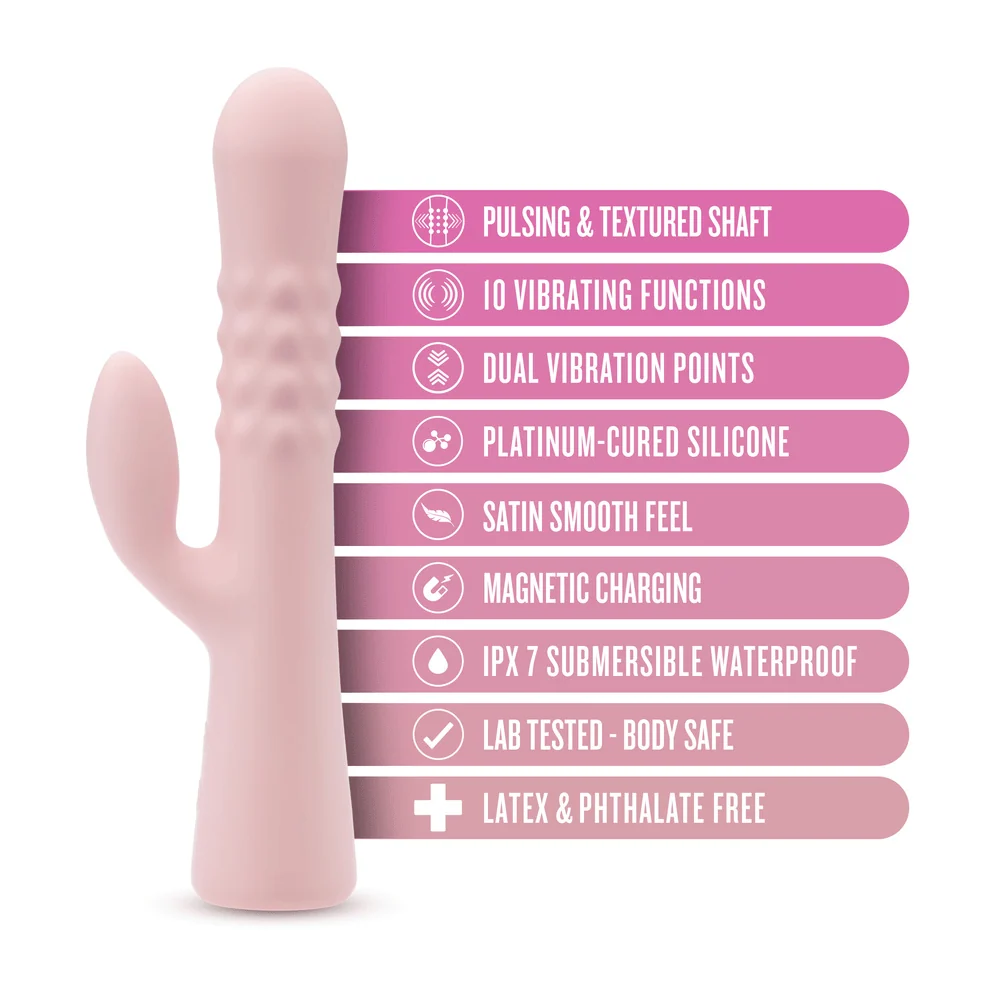 Blush Jaymie Pink Rabbit Vibrator with 10 G-Spot and Clitoral Settings