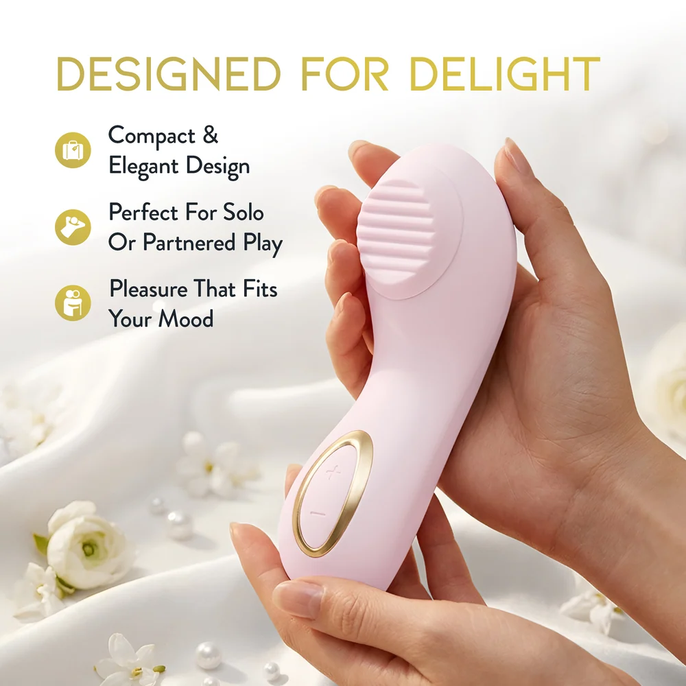 Blush Delice Dahlia Silicone Pulsing Clitoral Vibrator With Rotating Pearl