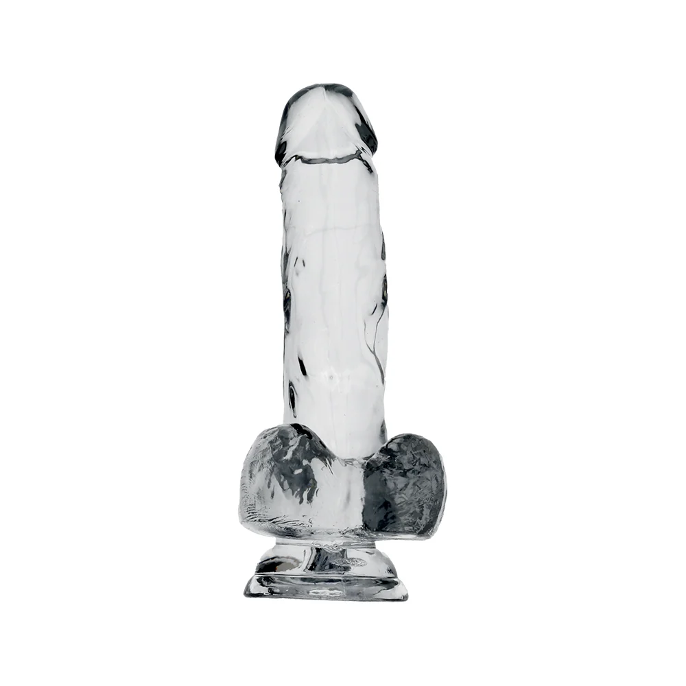 King Cock Clear Cock With Balls, Realistic Suction Cup Dildo