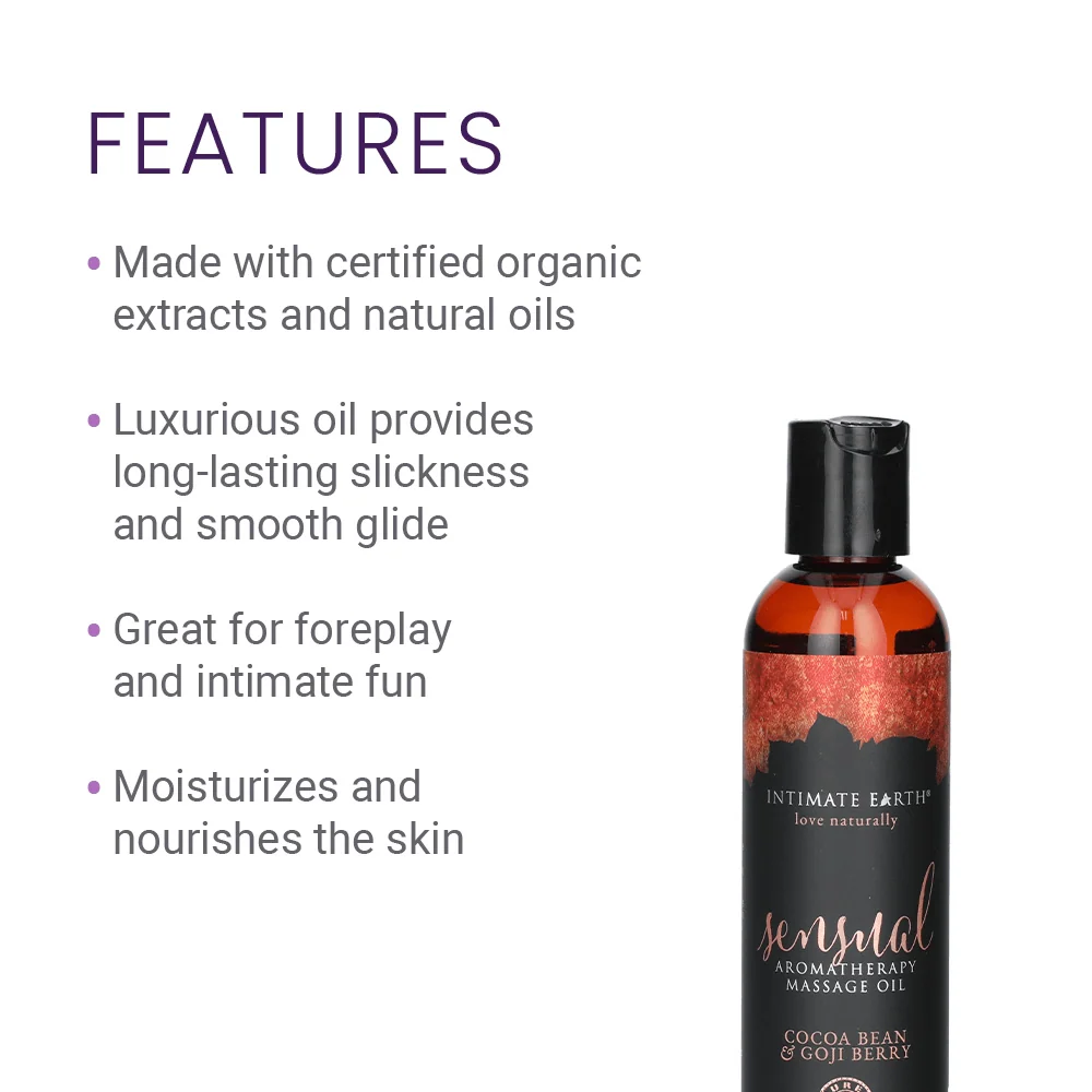 Intimate Earth Massage Oil in Fresh Cut Grass Scent