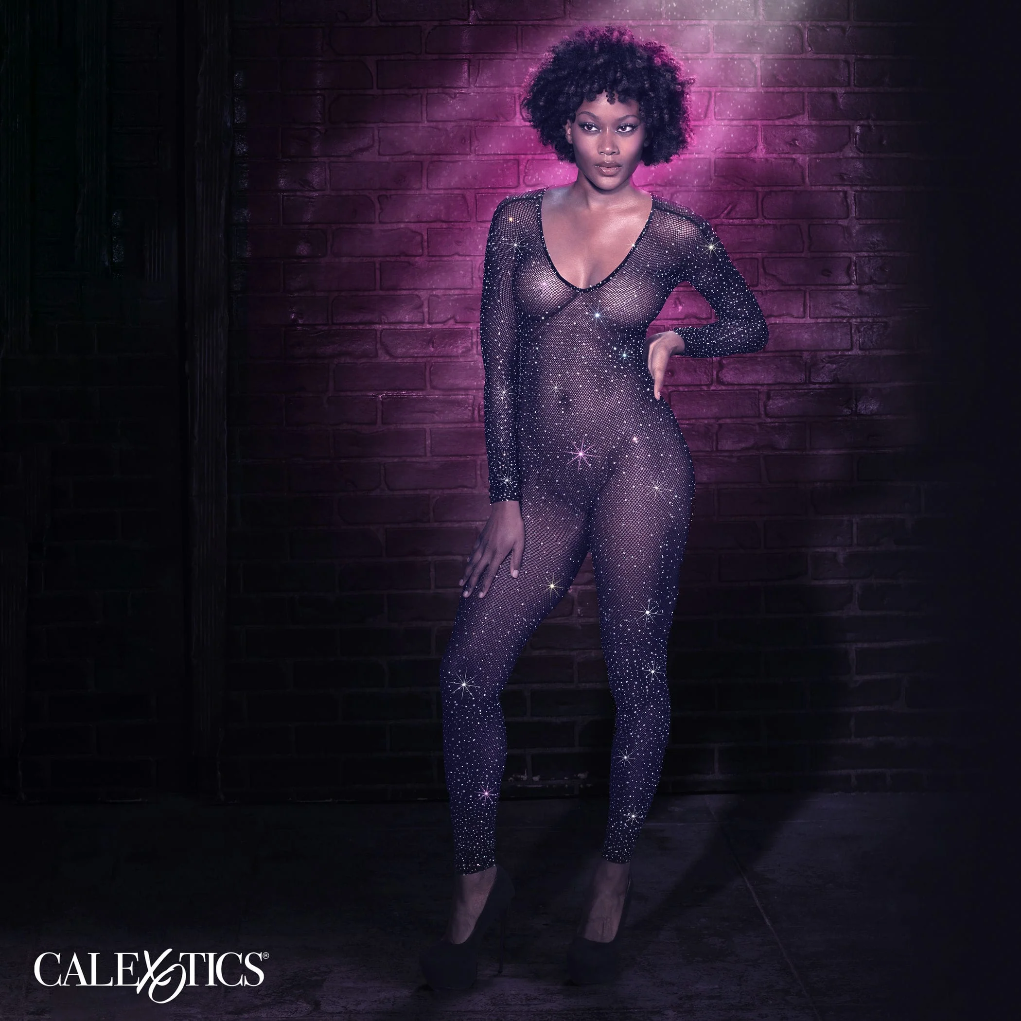 Radiance Crotchless Full Body Suit Stretch Mesh Bodysuit