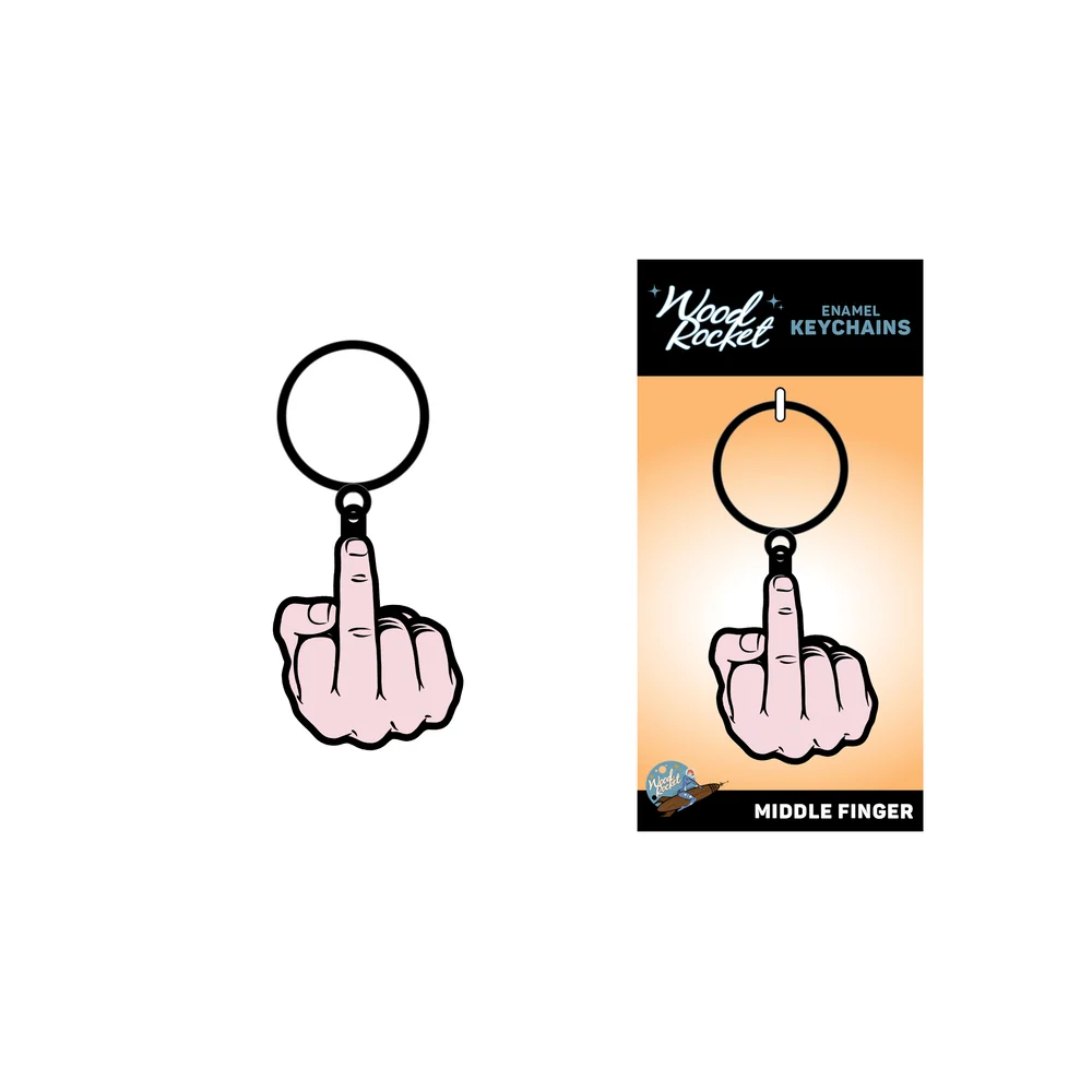 Middle Finger 蜜桃粉珐琅钥匙扣