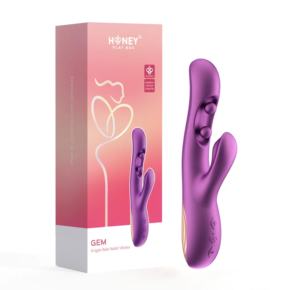 Honey Play Box Gem App 控制双球兔子振动器，带压力感应