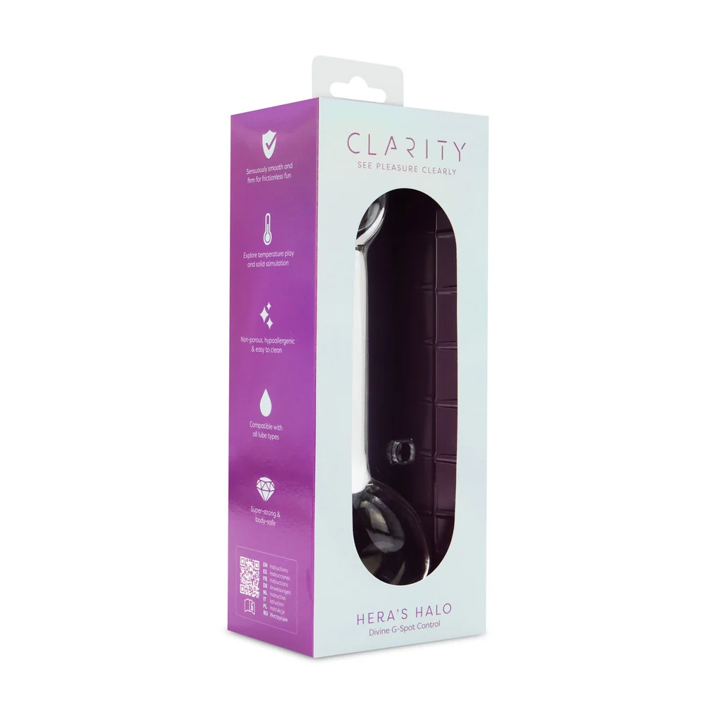 Clarity Hera's Halo 6-Inch Borosilicate Glass Dildo with Circular Handle