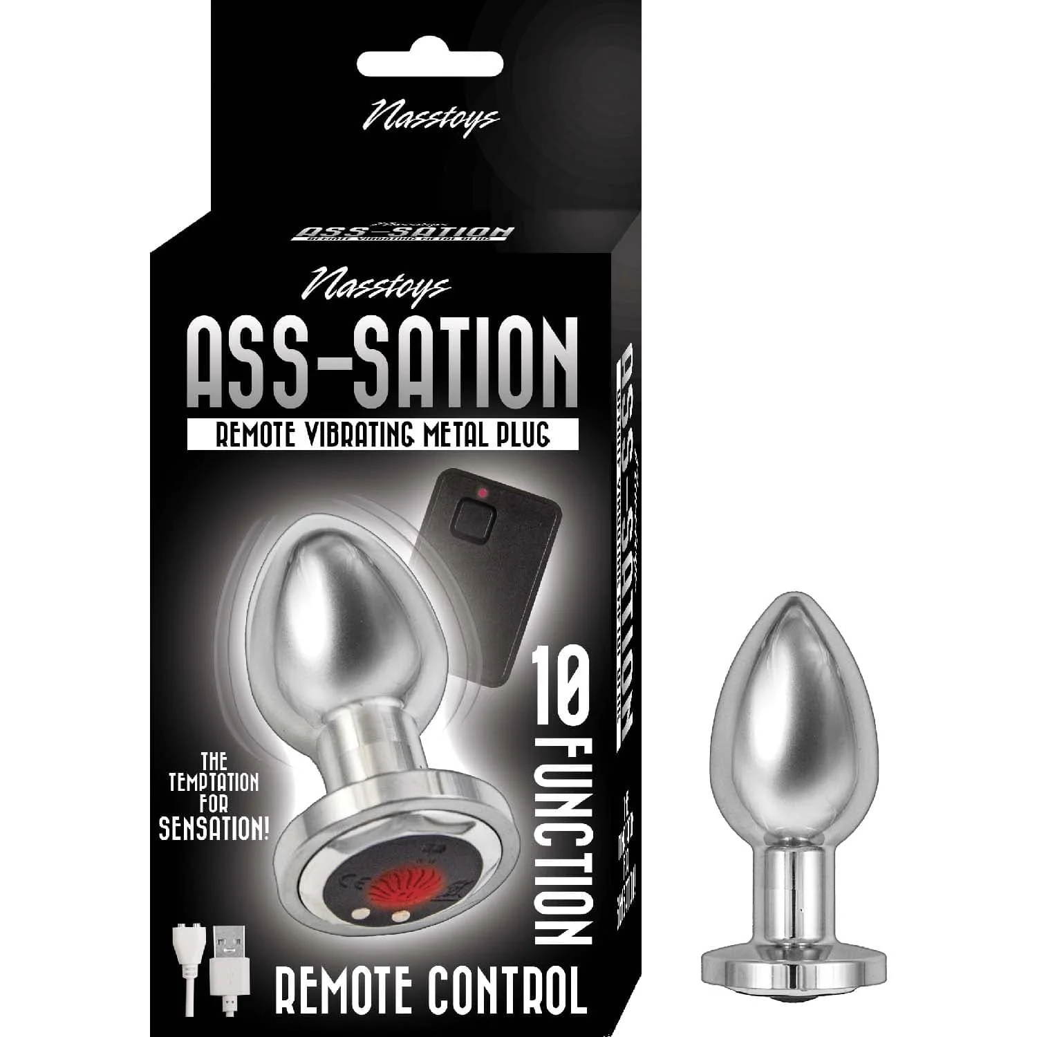 Ass-Sation Remote Vibrating Metal Anal Plug for Beginners