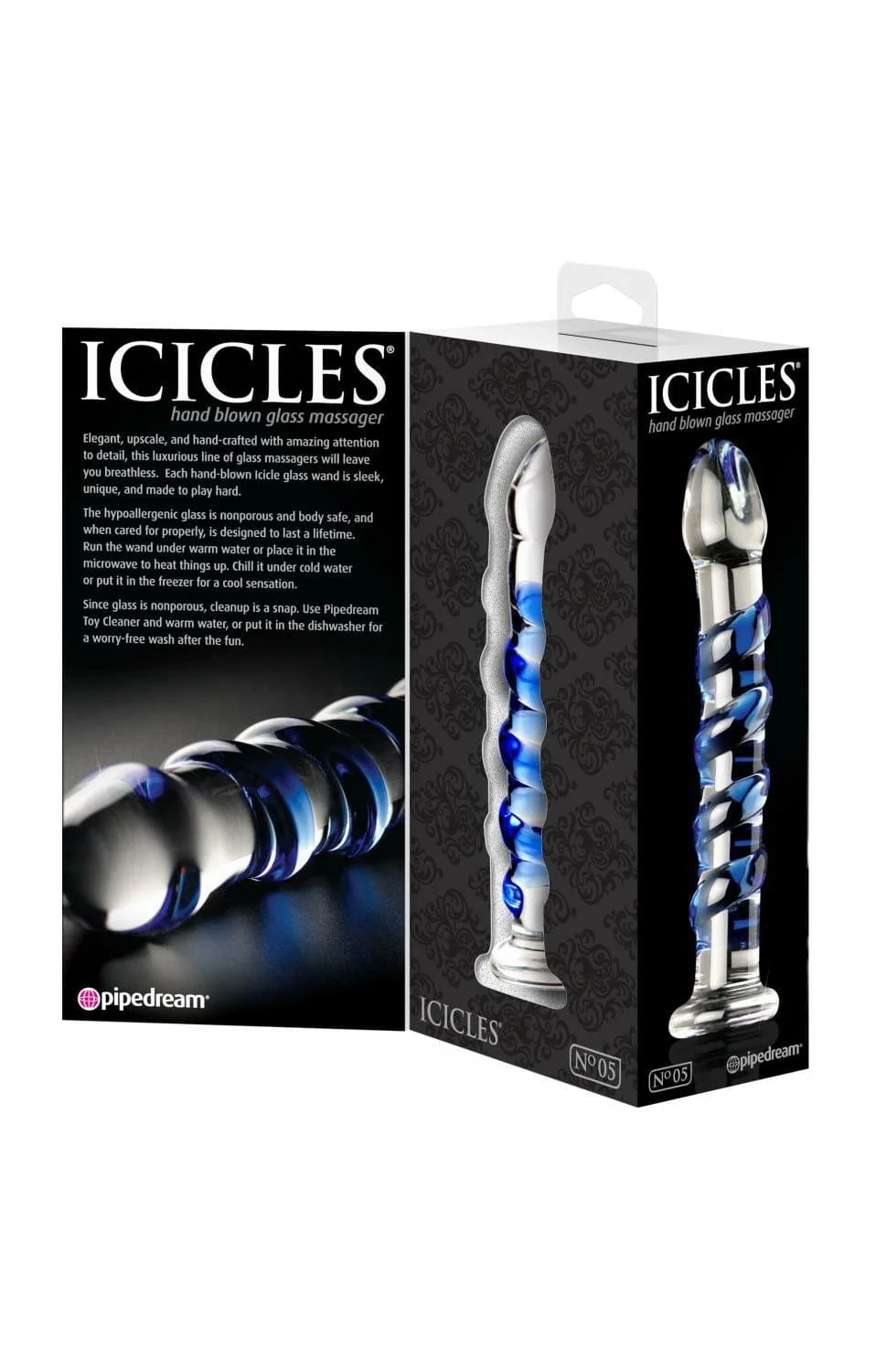 Icicles No. 5 玻璃假阳具（环状纹理螺旋）