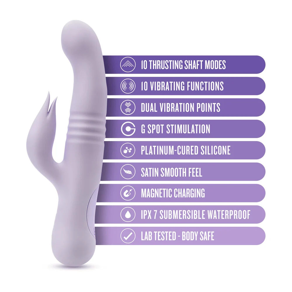Blush Rylee Lavender Thrusting Rabbit Vibrator with Dual Stimulation