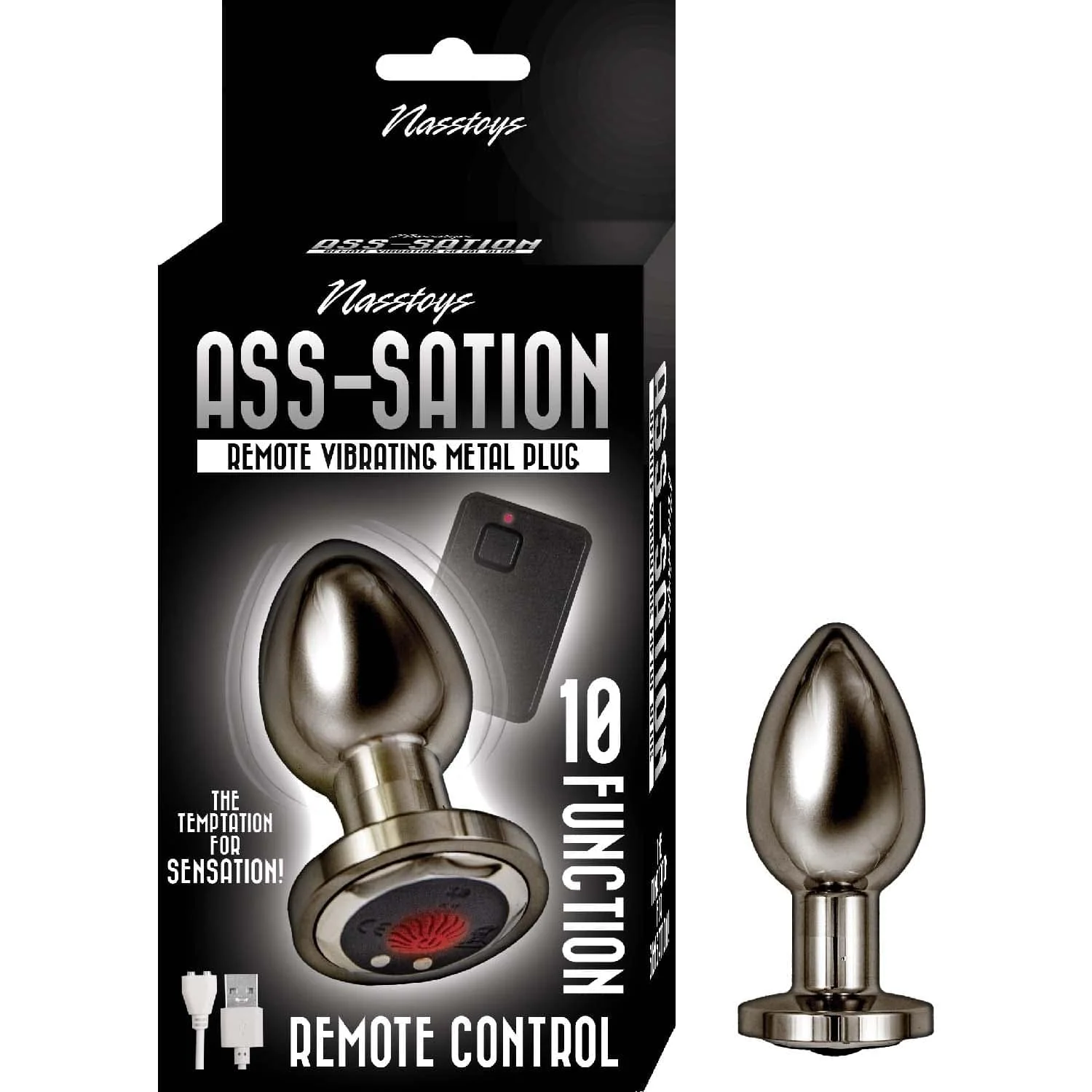 Ass-Sation Remote Vibrating Metal Anal Plug for Beginners