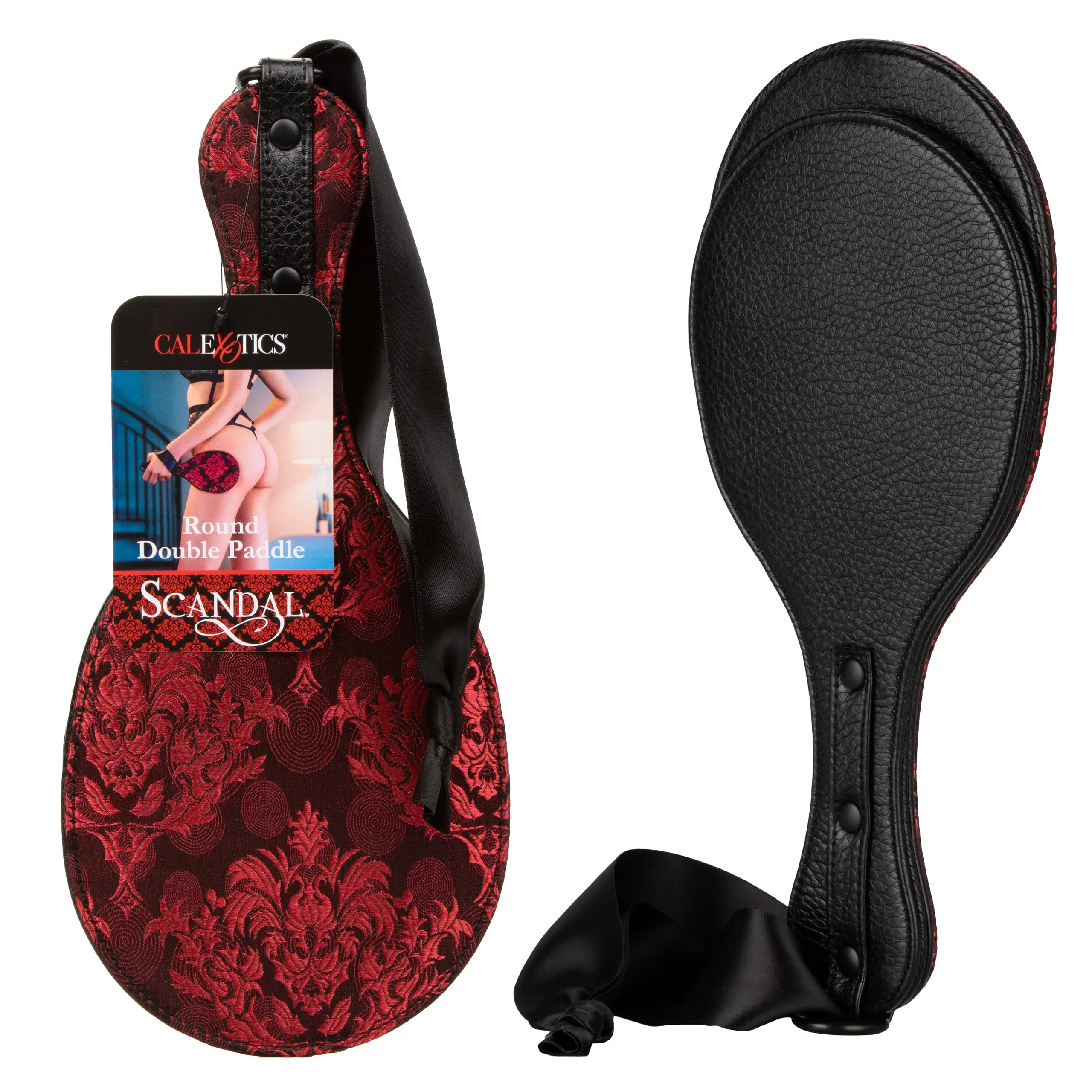 Scandal Round Double Paddle with Leatherette Interior and Brocade Exterior