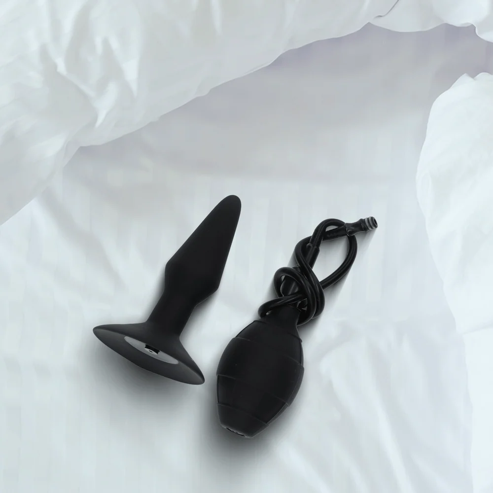 Inflatable Silicone Butt Plug with Detachable Quick-Release Hose