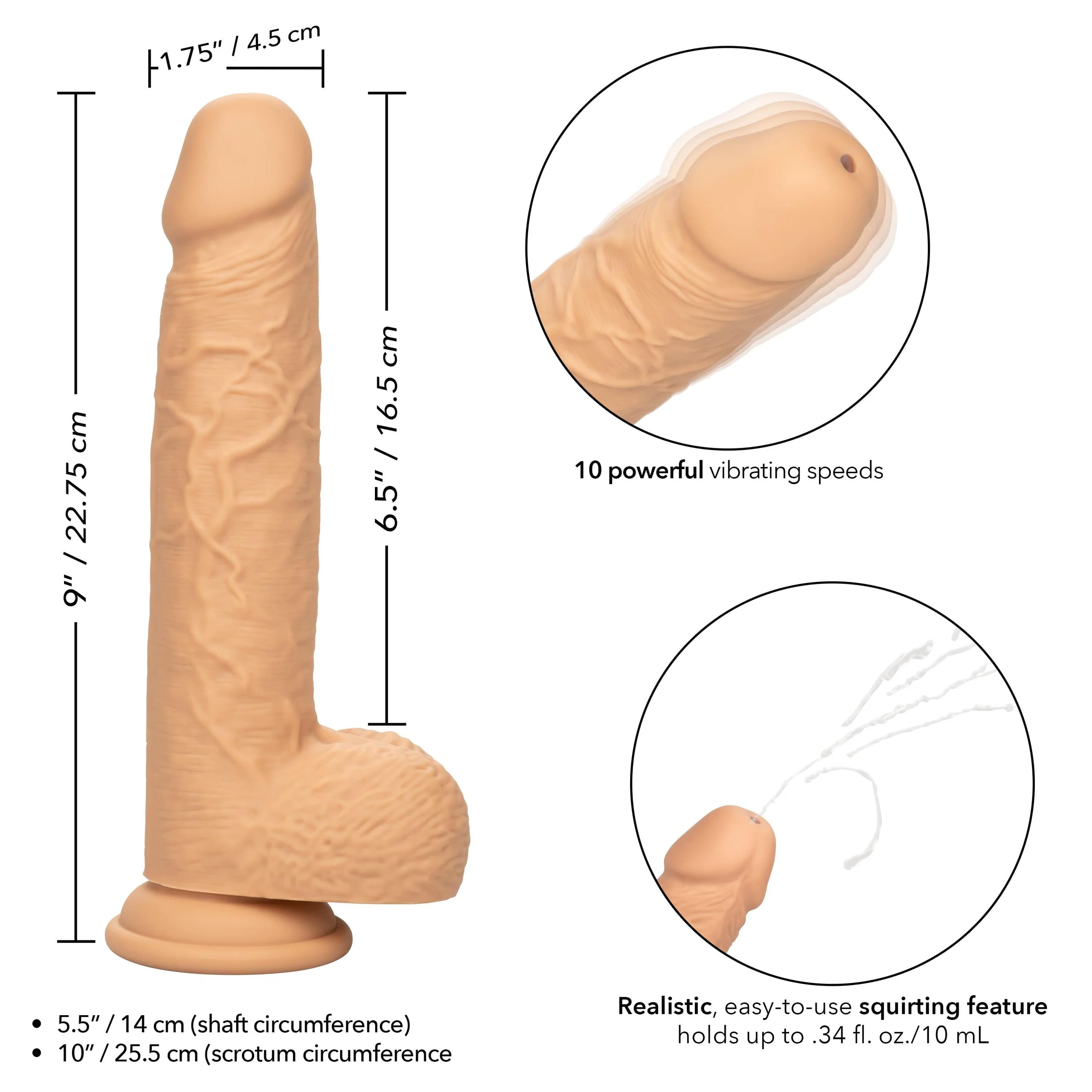Squirting Fuck Stick Rechargeable Realistic Dildo with Suction Cup
