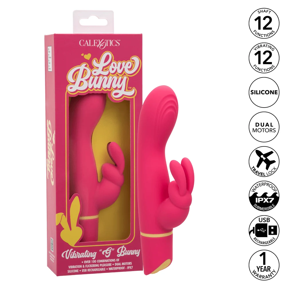 Love Bunny Vibrating G Bunny Rabbit Vibrator with Curved Shaft
