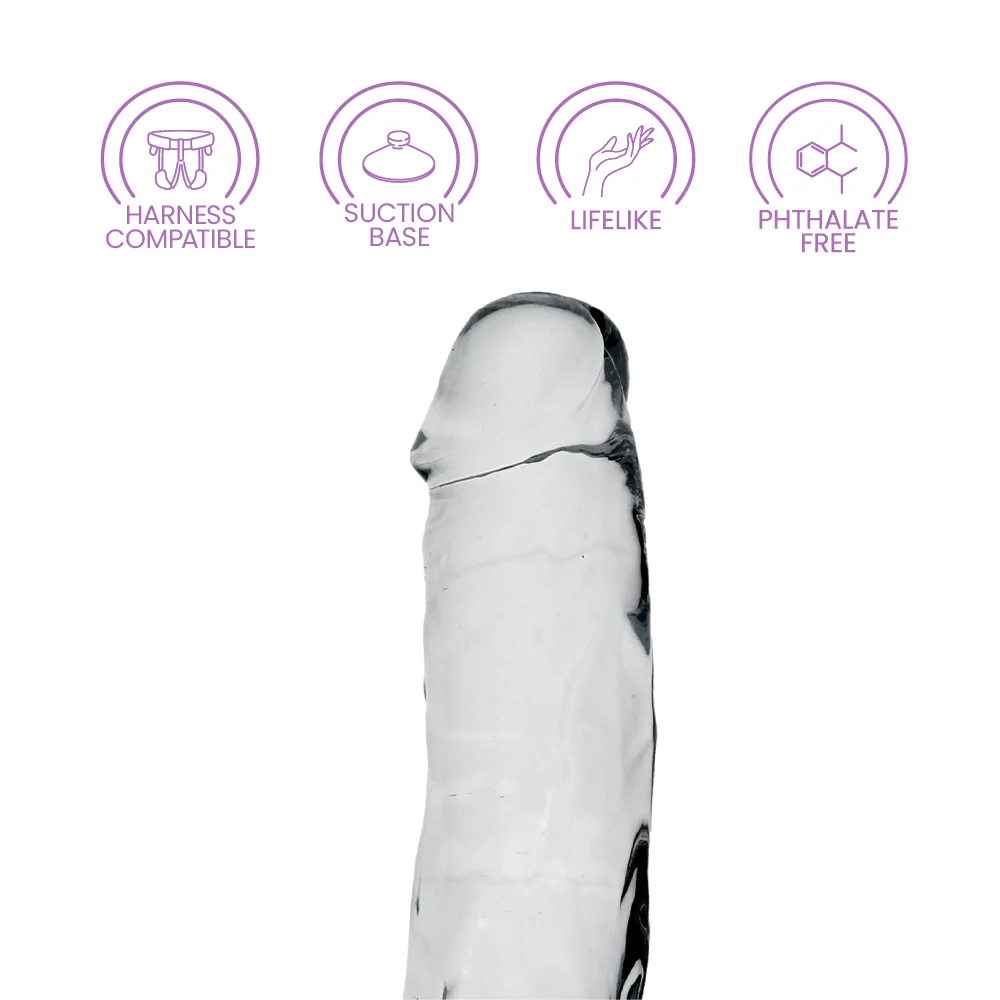 King Cock Clear Cock With Balls, Realistic Suction Cup Dildo