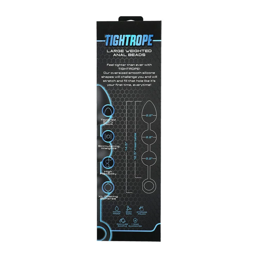 Men.com Tight Rope Large Weighted Anal Beads with Retrieval Ring