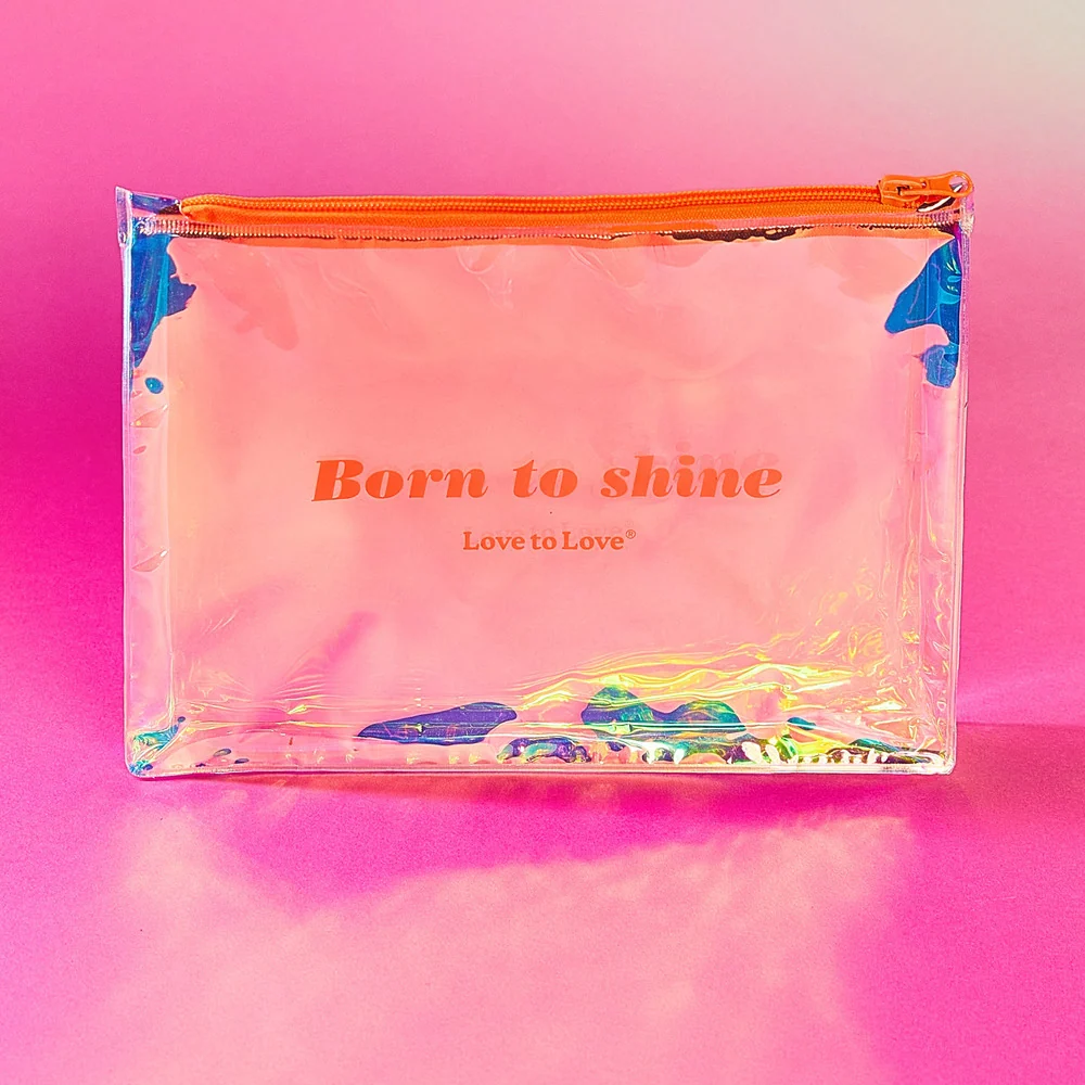 Born To Shine PVC 拉链收纳袋，适用于玩具与旅行