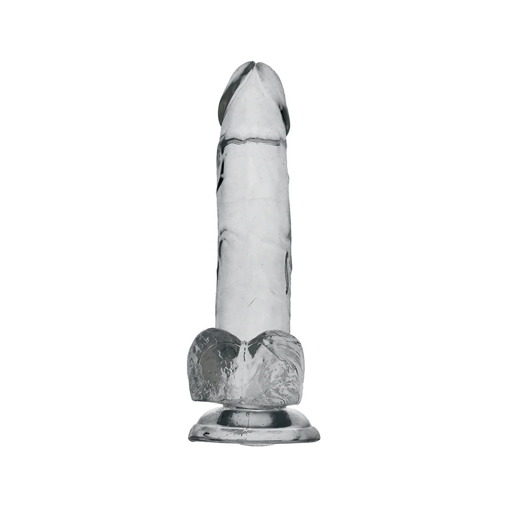 King Cock Clear Cock With Balls, Realistic Suction Cup Dildo