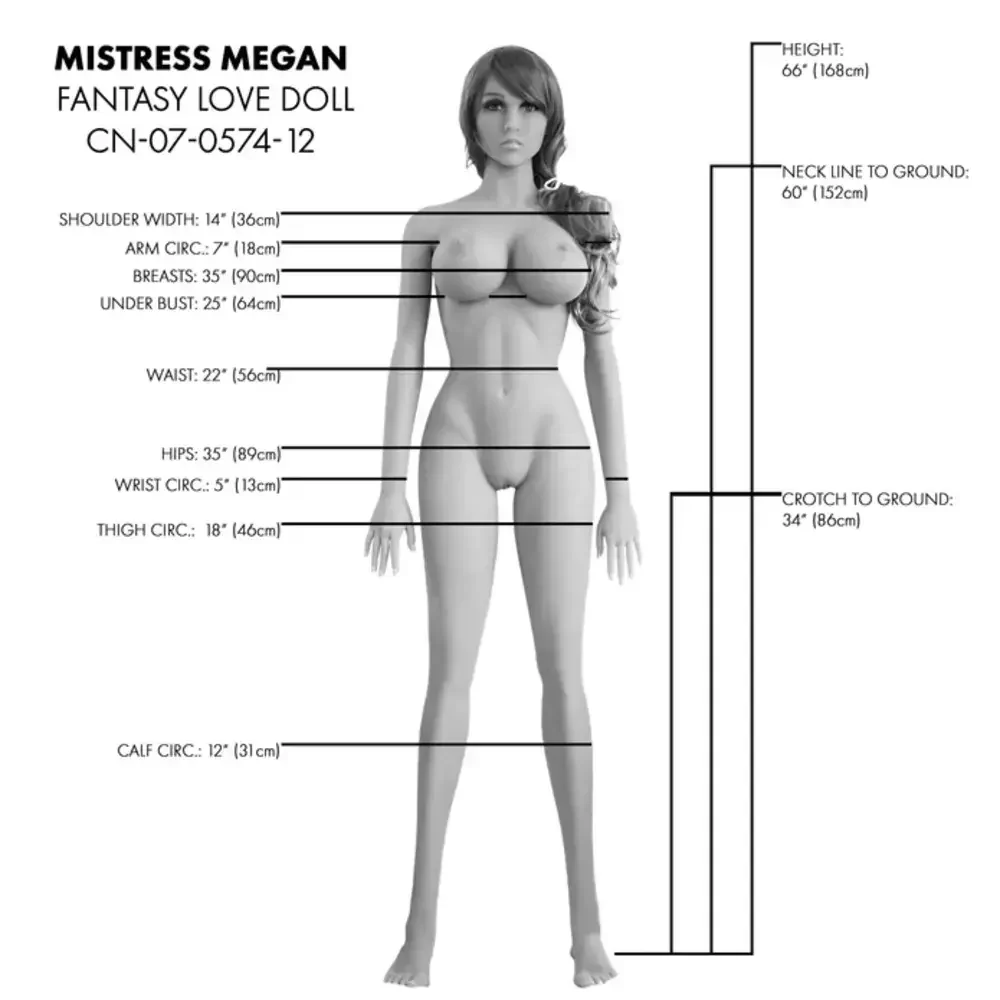 Mistress Megan Life-Size Beach Sex Doll with BioSkin and Warming Wand