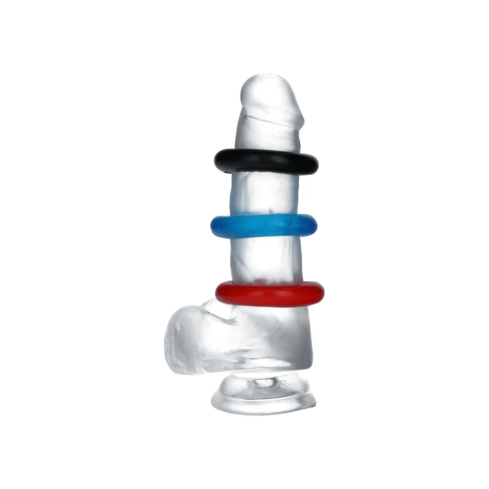 Oxballs Ringer 3-Pack Multi Thick Cockrings for Firmer Grip
