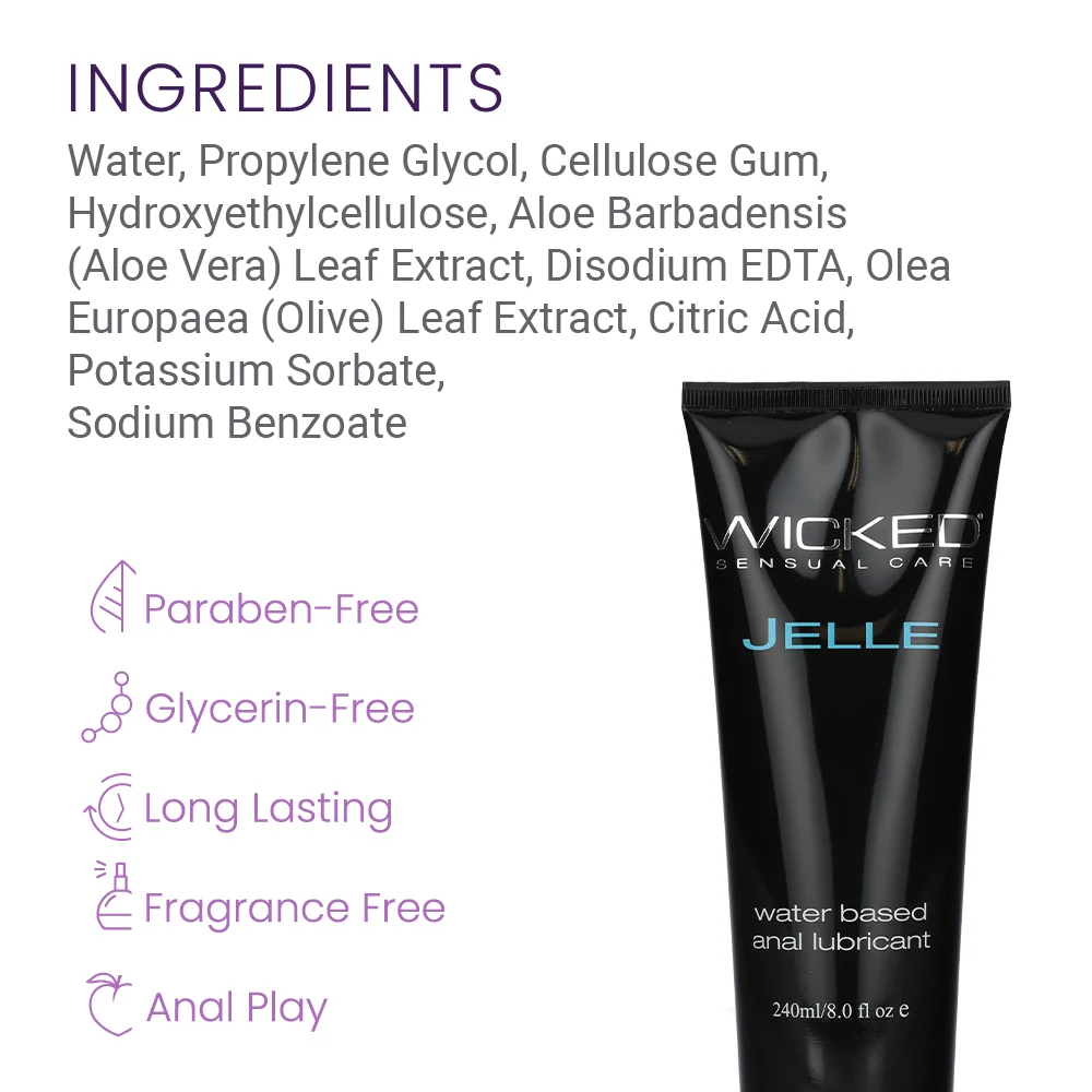 Wicked Sensual Jelle Water-Based Anal Lubricant for Extra Cushion and Glide