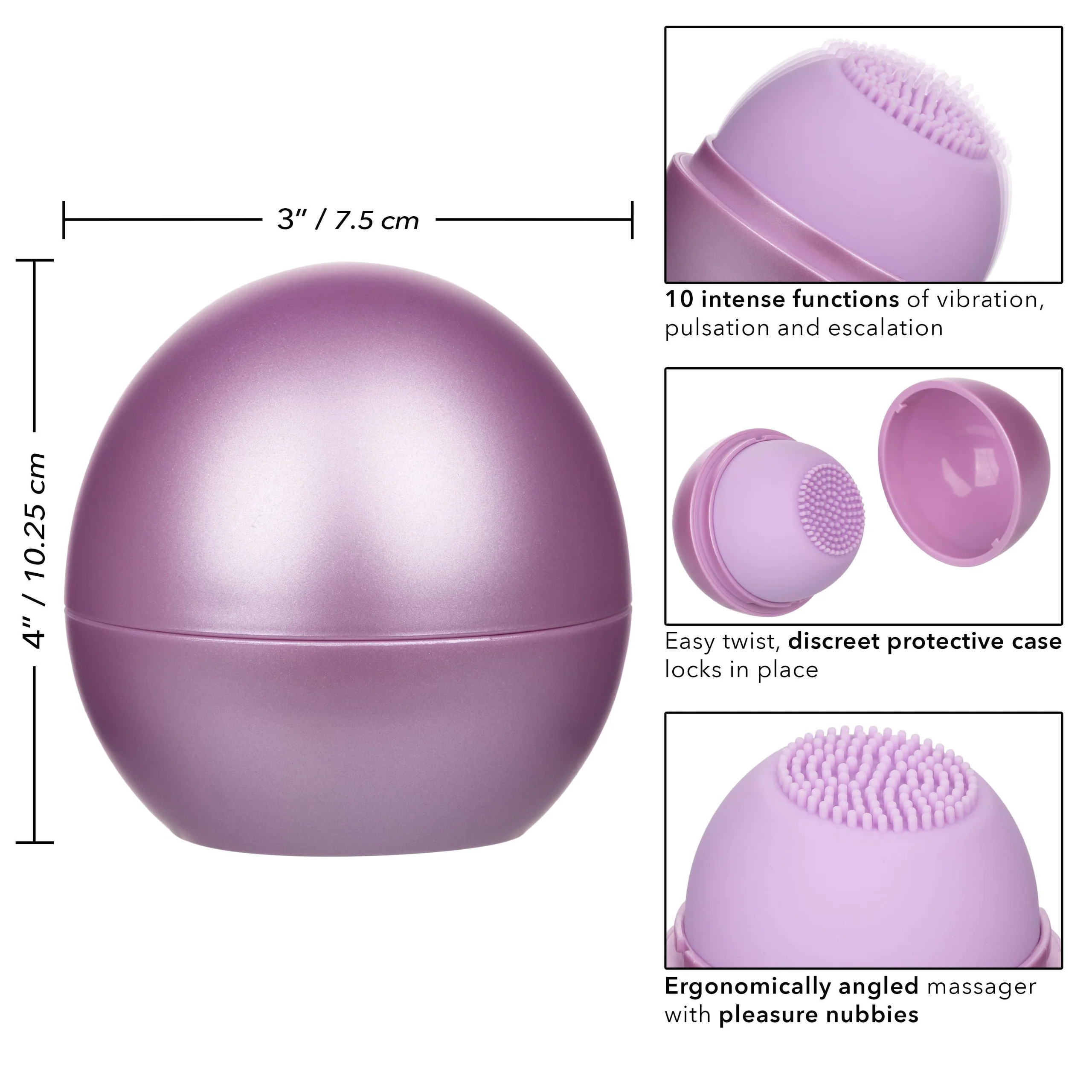 Calexotics Opal Massager Angled Silicone Vibrator with Travel Case