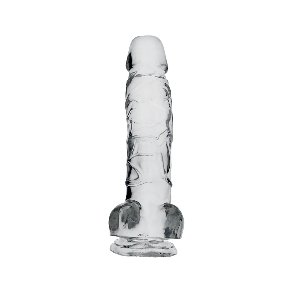 King Cock Clear Cock With Balls, Realistic Suction Cup Dildo