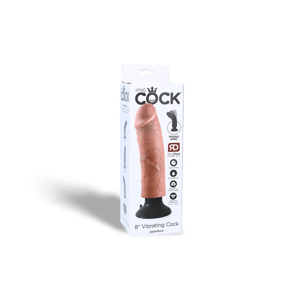 King Cock Vibrating Dildo Posable Waterproof Suction Cup