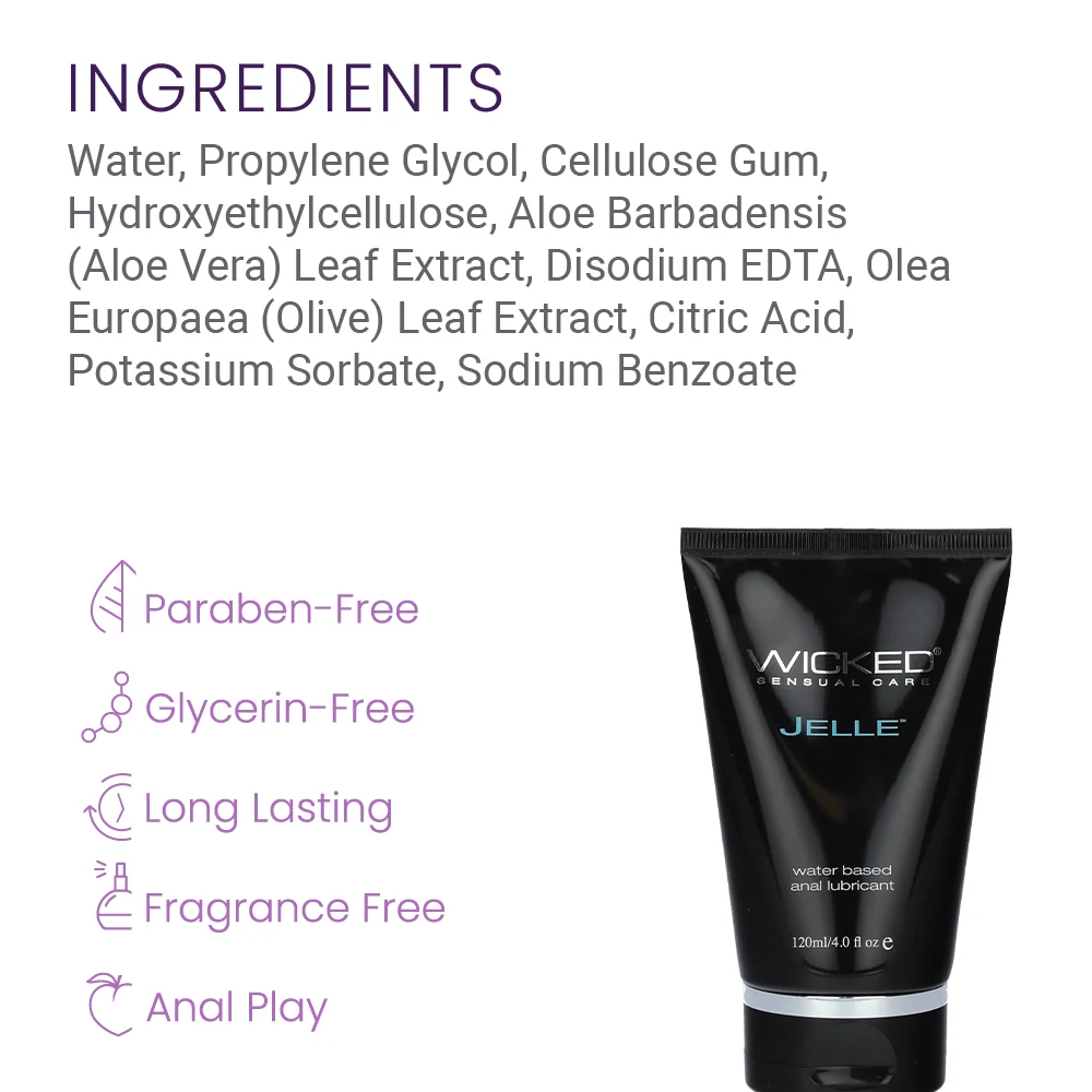 Wicked Sensual Jelle Water-Based Anal Lubricant for Extra Cushion and Glide
