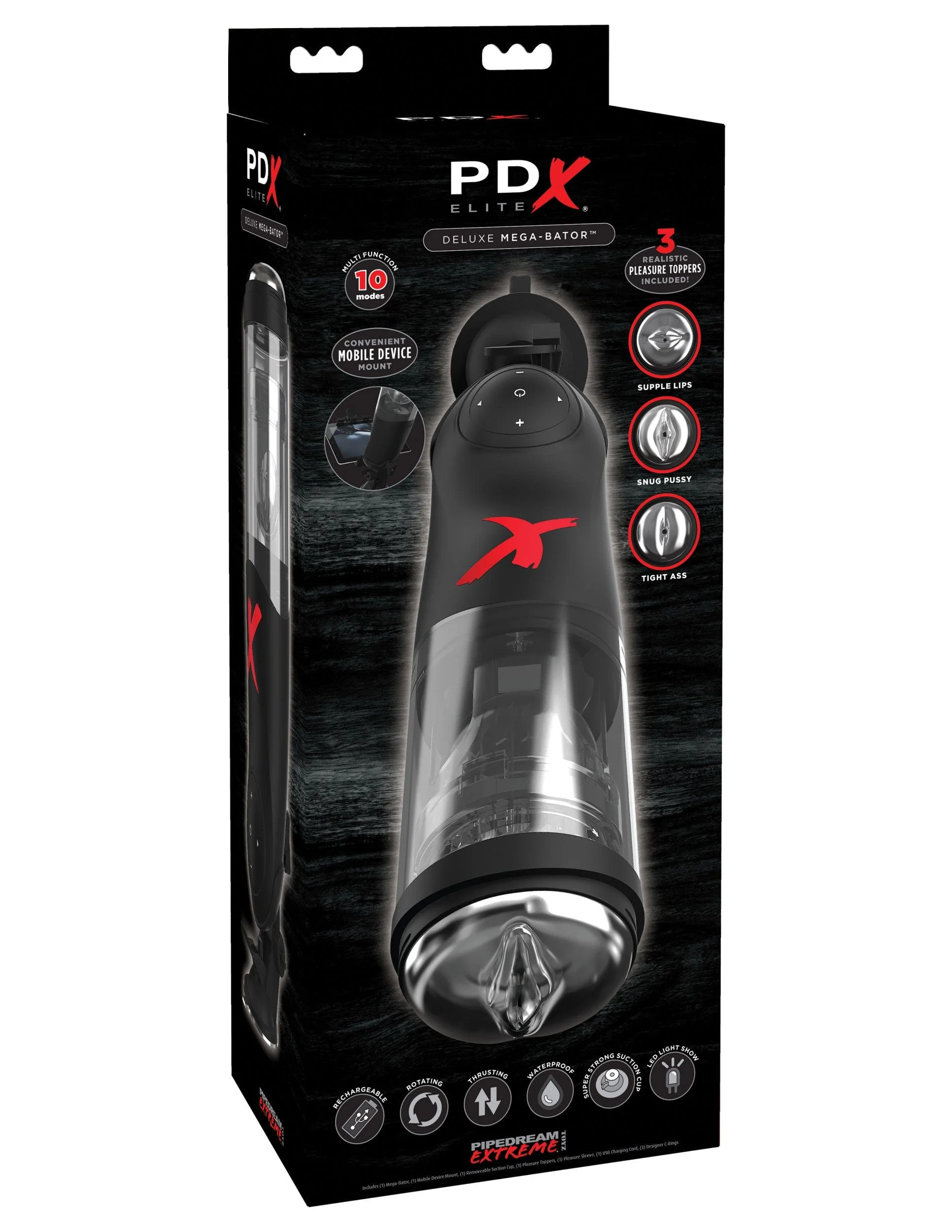 PDX Elite Deluxe Mega-Bator Hands-Free Rotating Thrusting Masturbator