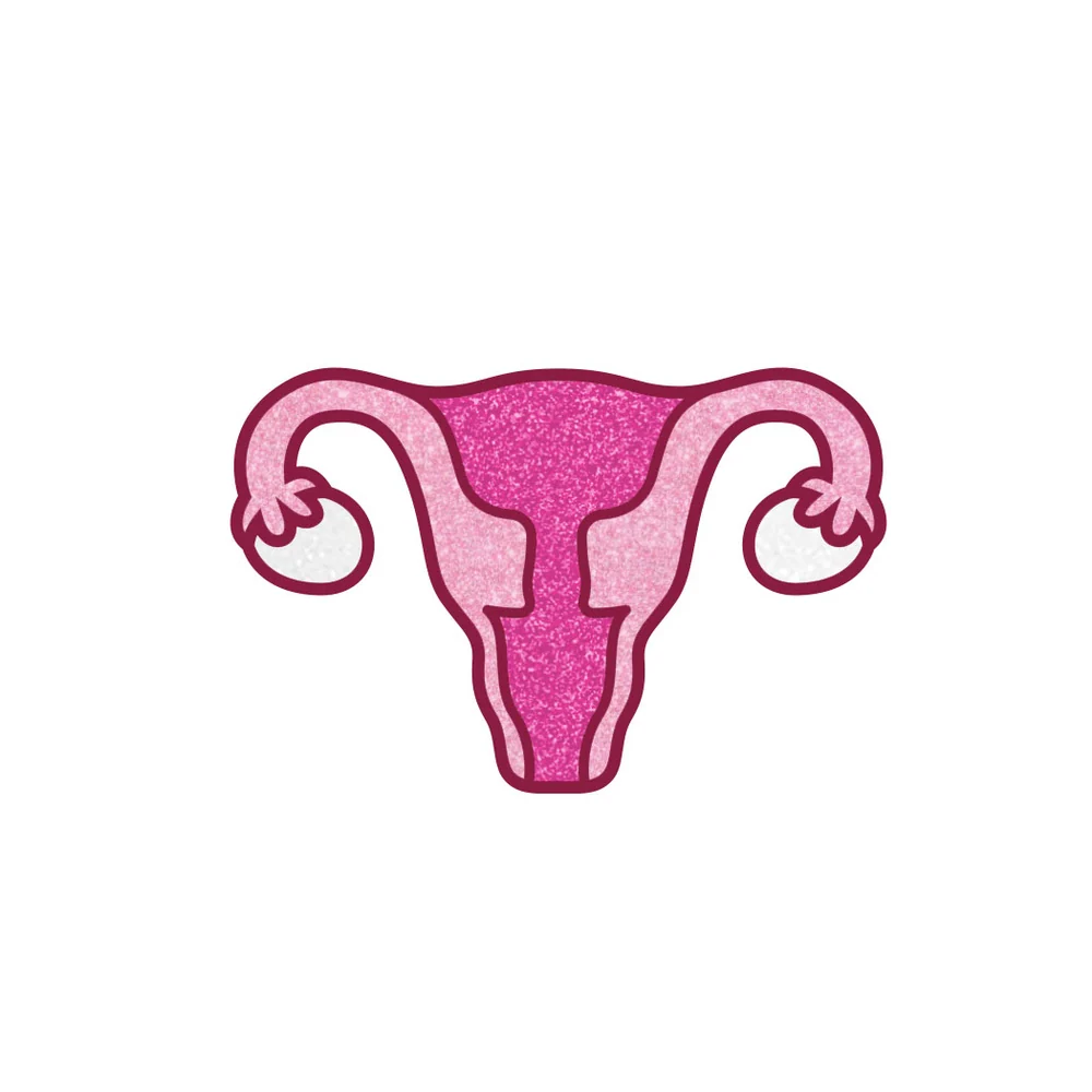 Pink Glitter Uterus Enamel Lapel Pin by Wood Rocket
