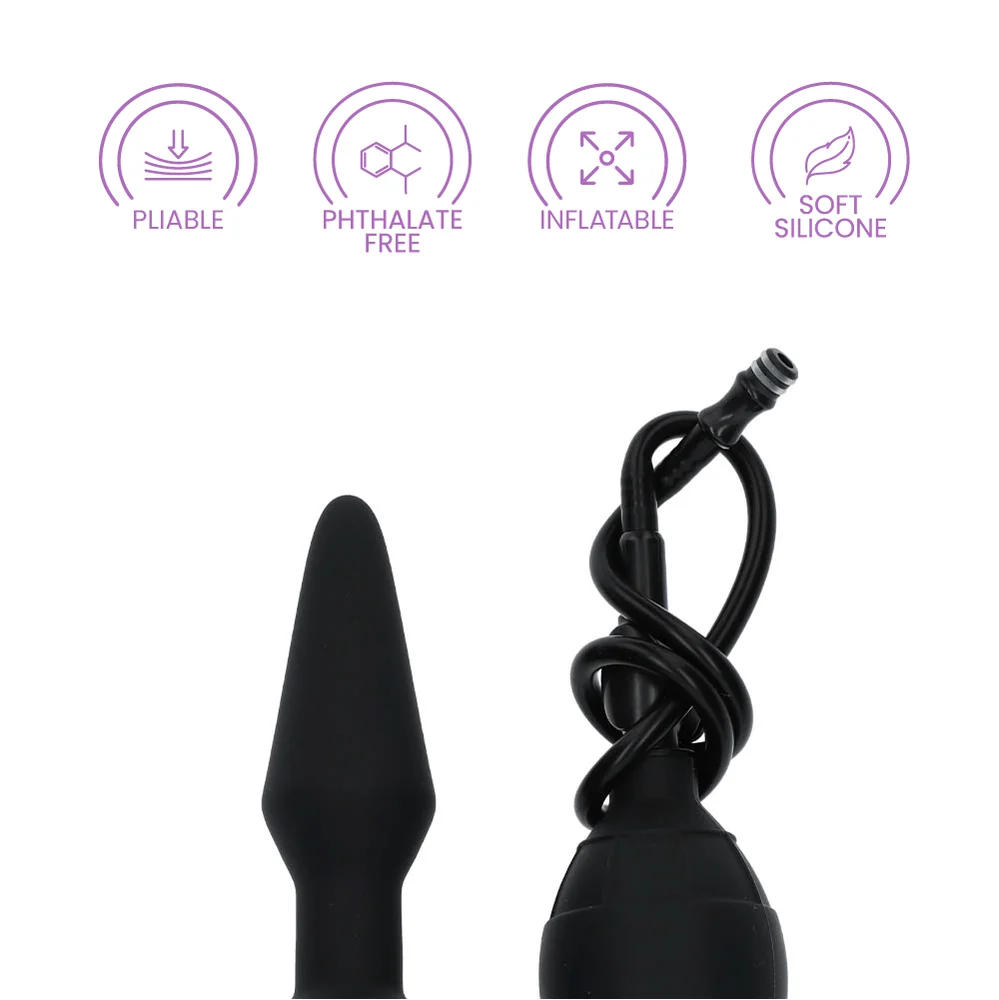 Inflatable Silicone Butt Plug with Detachable Quick-Release Hose