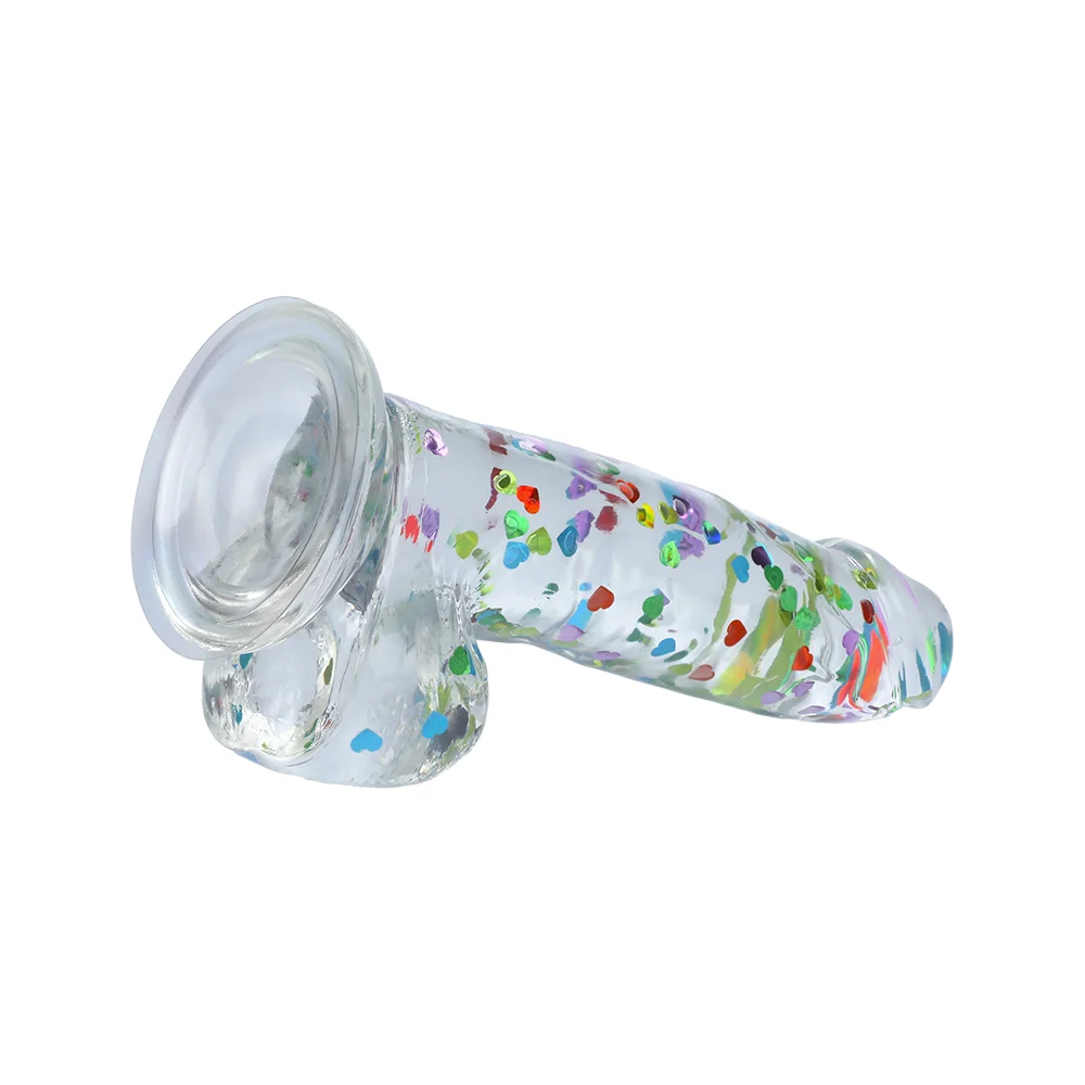 Naughty Bits® I Love Dick Heart-Filled Dong with Suction Cup Base